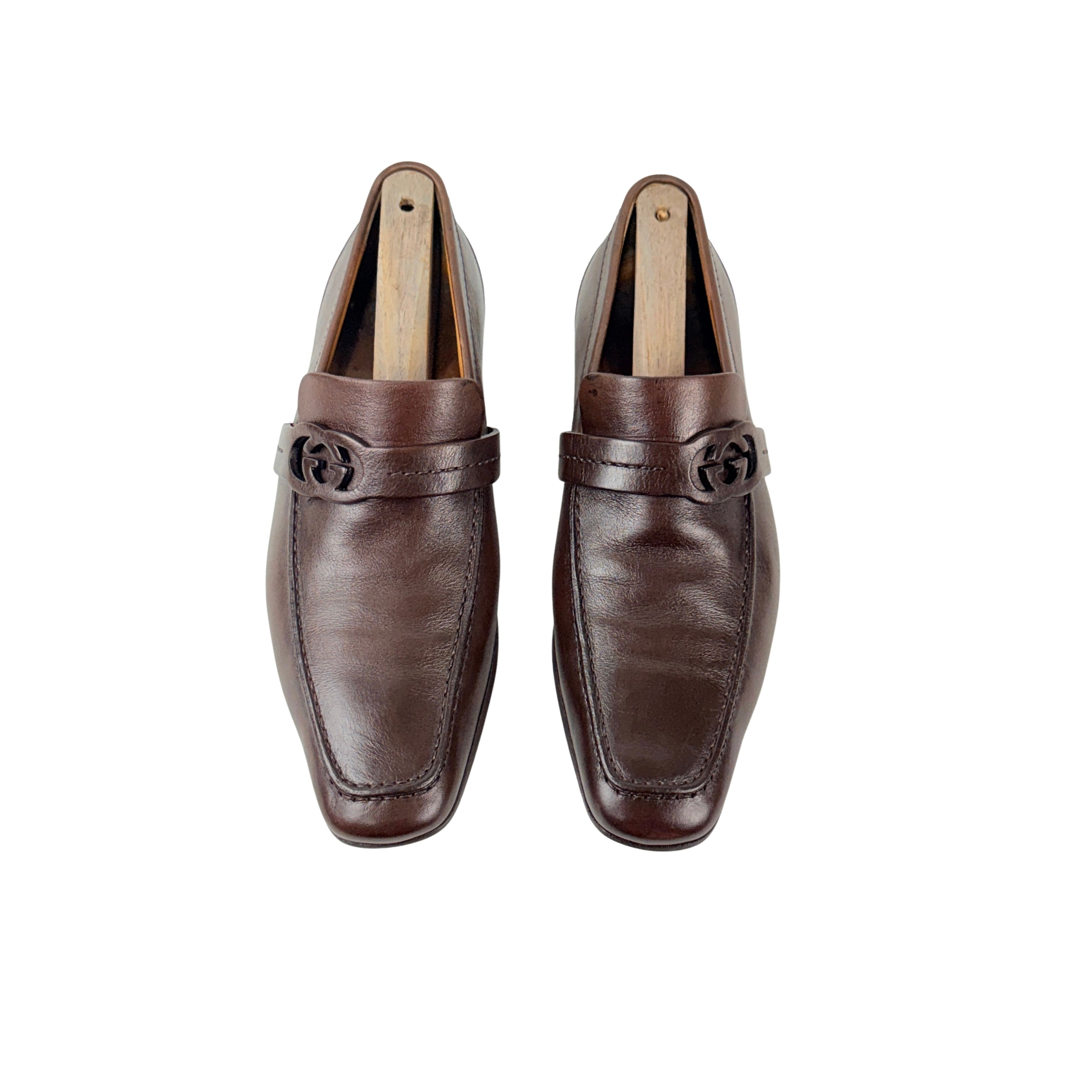 GUCCI Brown GG Loafers/Moccasins (Size 39)