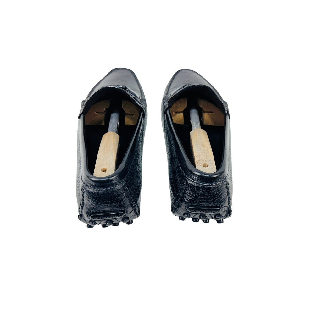 LOUIS VUITTON Hockenheim Laser-Perforated Monogram Black Loafers/Moccasins (Size 43.5)
