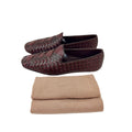 BOTTEGA VENETA Intrecciato Weave Leather Palazzo Loafers/Moccasins Burgundy Colour (Size 42)