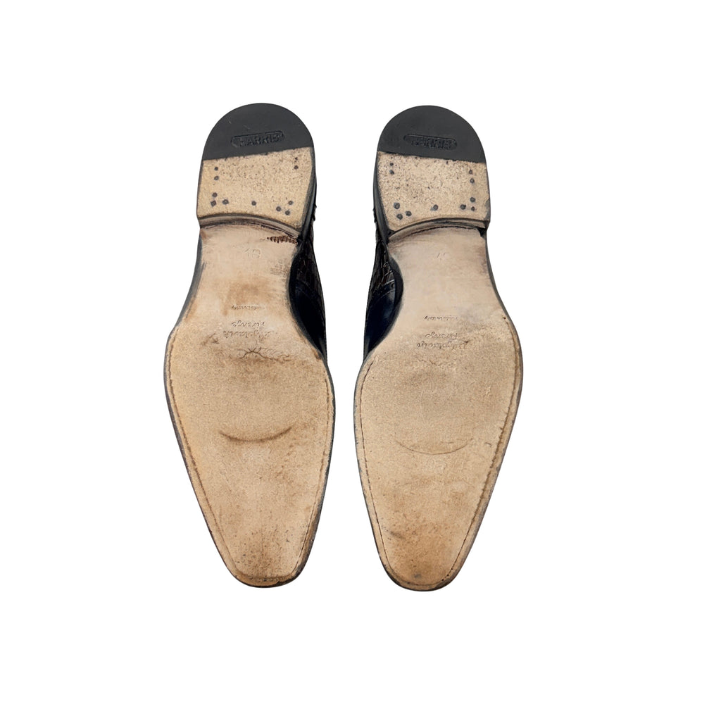 HARRIS FIRENZE Derby/Oxford Exotic Leather: The Vamp (Middle Section) Appears To Be Crocodile Skin Multi-Tonal (Size 43.5)