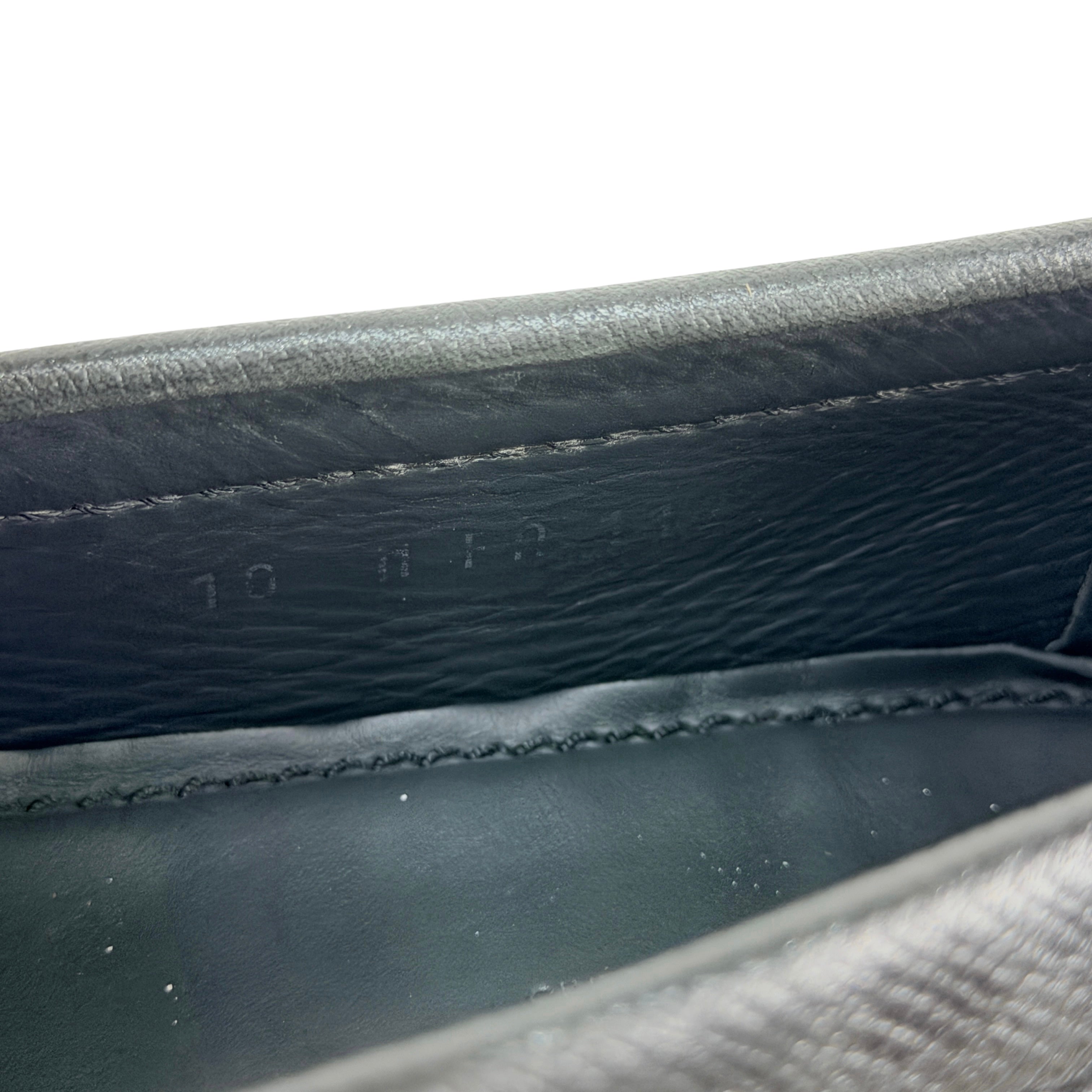 LOUIS VUITTON Monte Carlo Loafers/Moccasins/Driving Gray Taiga Leather (Size 45)