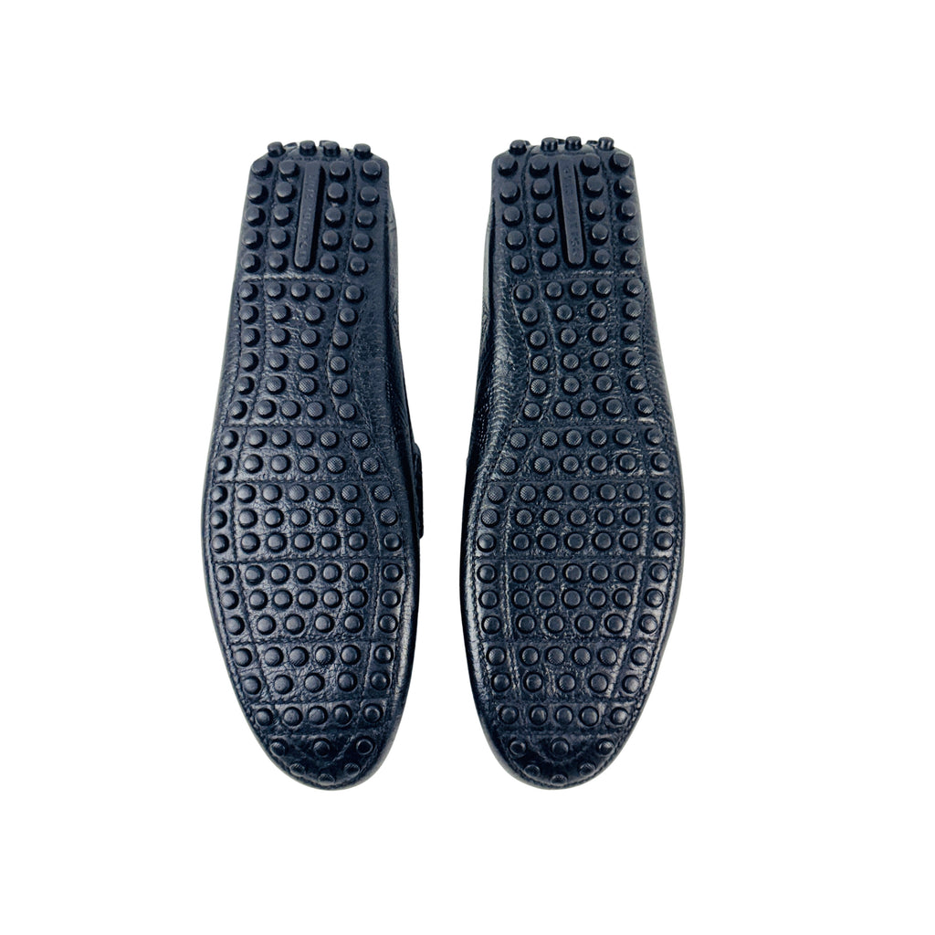 LOUIS VUITTON Hockenheim Laser-Perforated Monogram Black Loafers/Moccasins (Size 43.5)
