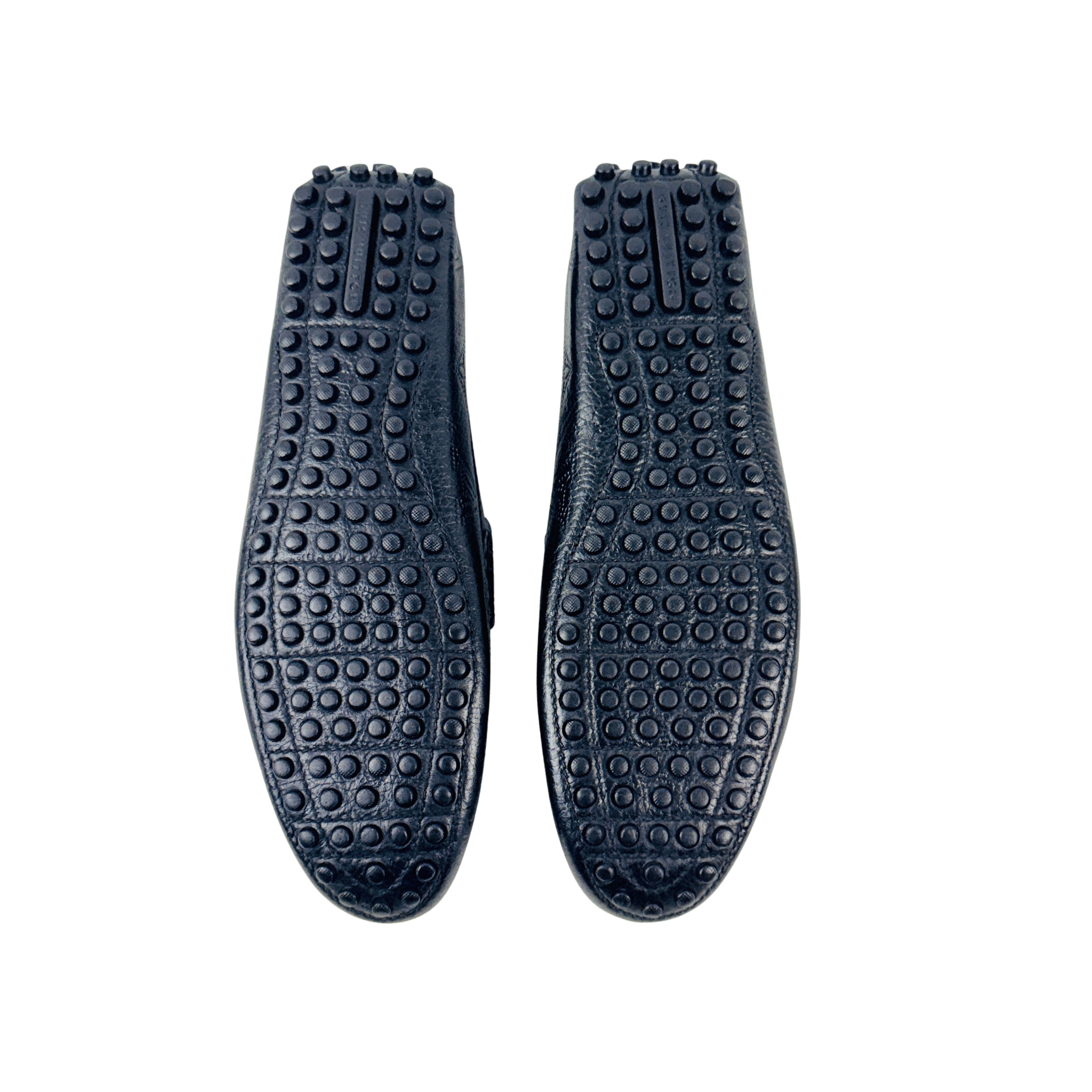 LOUIS VUITTON Hockenheim Laser-Perforated Monogram Black Loafers/Moccasins (Size 43.5)