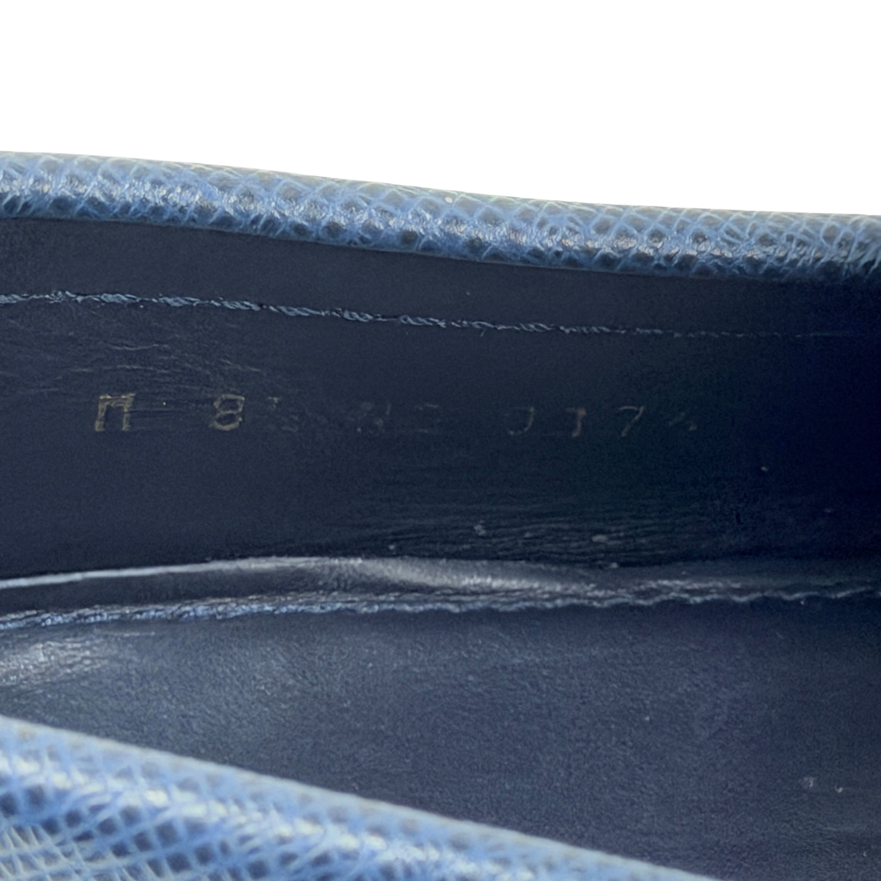 LOUIS VUITTON Hockenheim Driving/Loafers/Moccasins Blue Taiga Leather (Size 42.5)