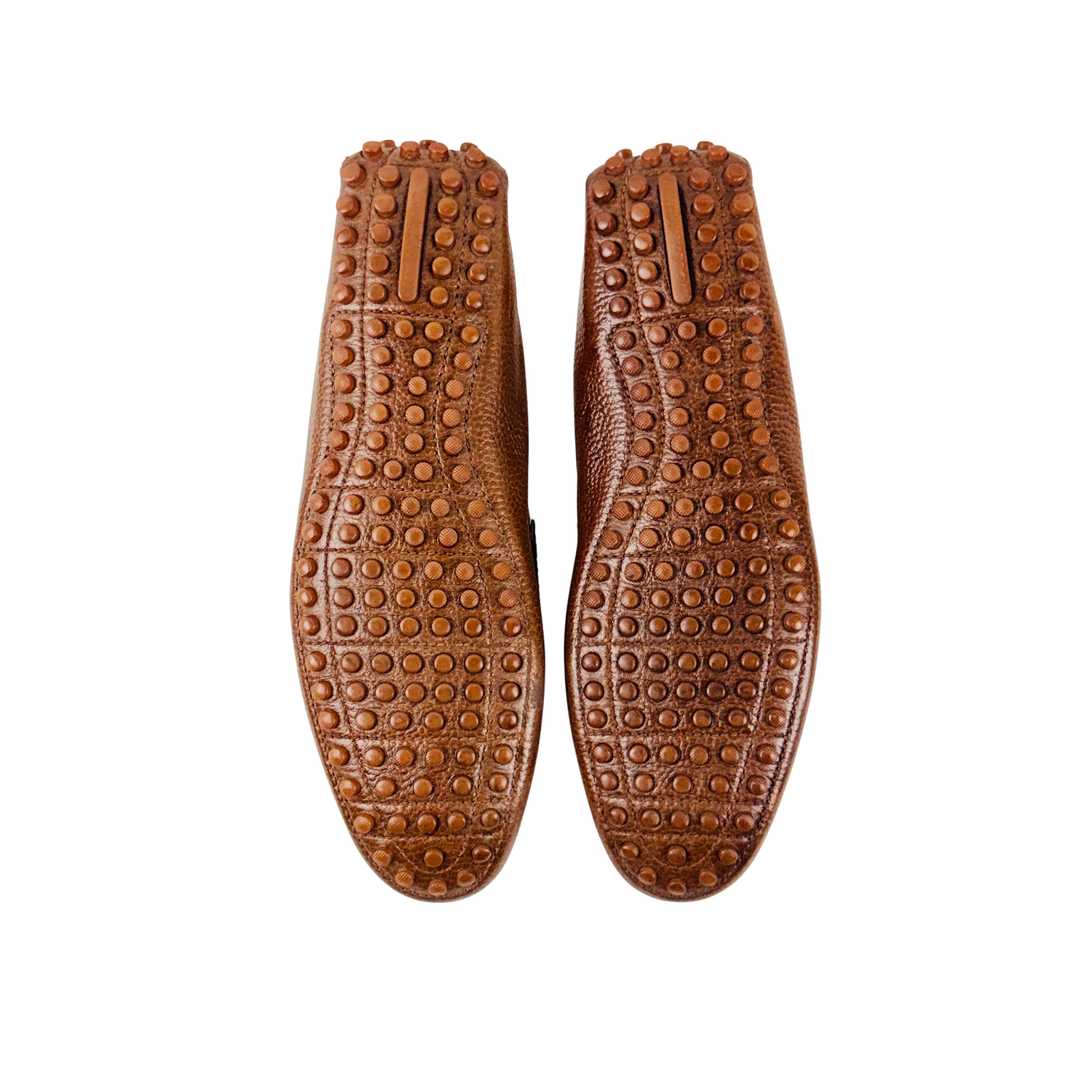 LOUIS VUITTON Hockenheim Brown Suede And Grain Leather Loafers/Moccasins/Driving (Size 44.5)