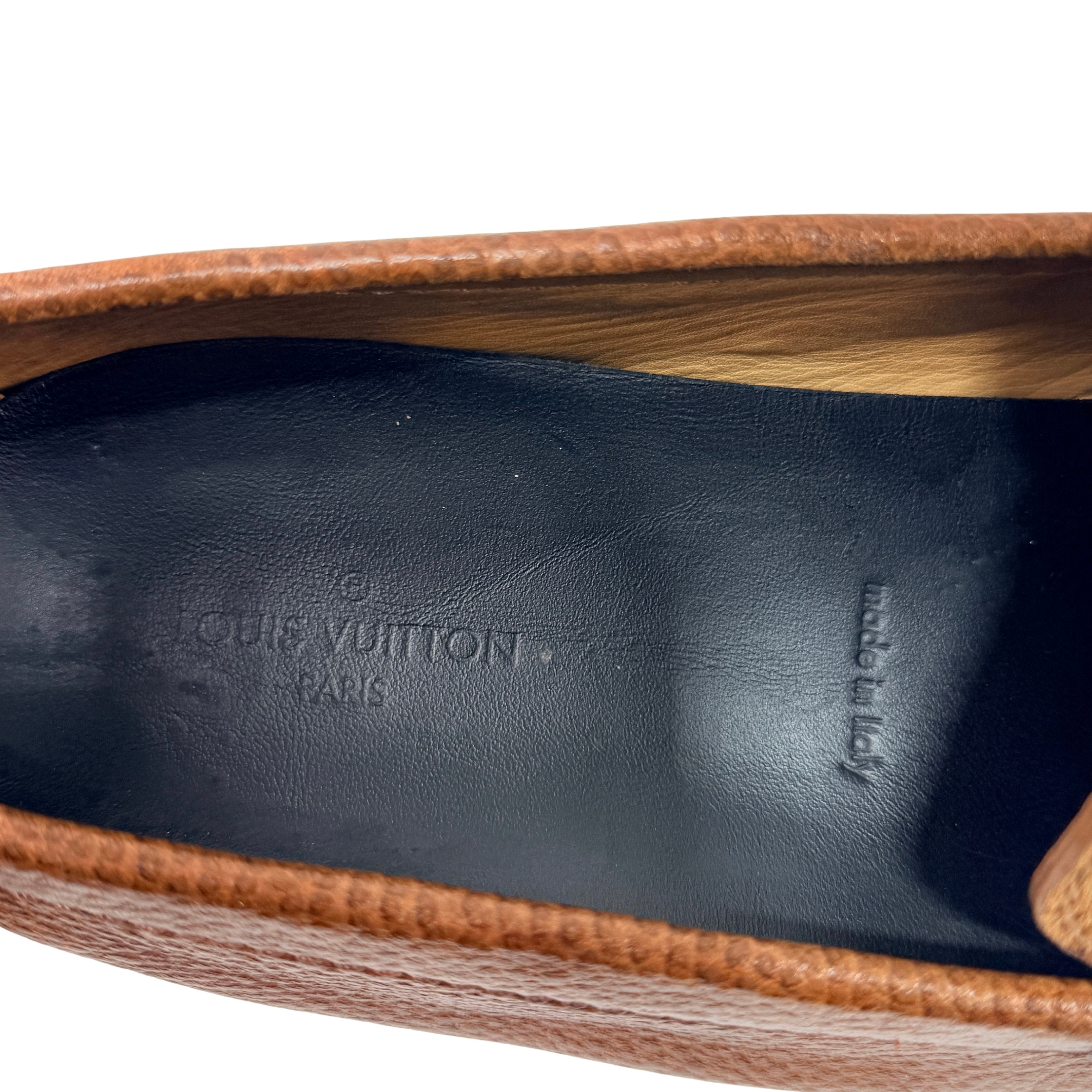 LOUIS VUITTON Hockenheim Brown Suede And Grain Leather Loafers/Moccasins/Driving (Size 44.5)