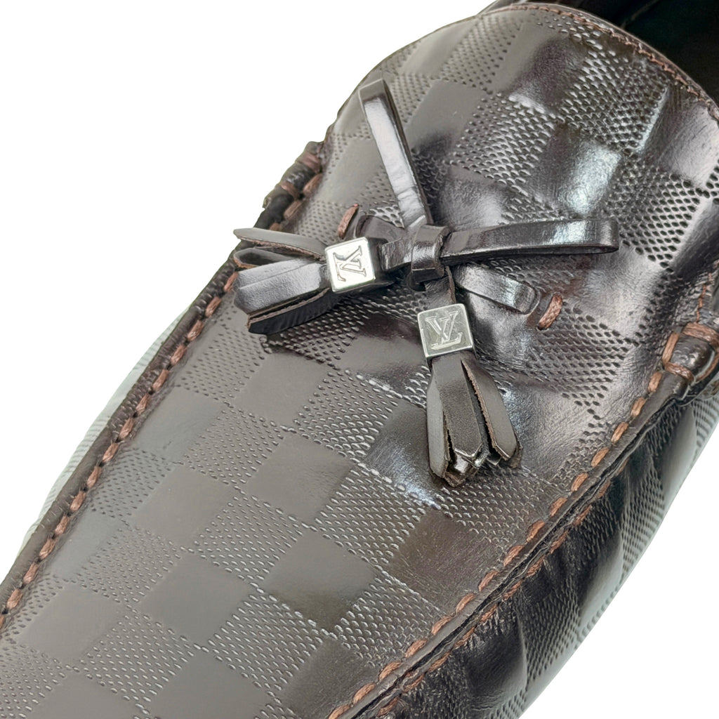 LOUIS VUITTON Tassel Driving/Loafers/Moccasins Signature Brown Damier (Size 45)