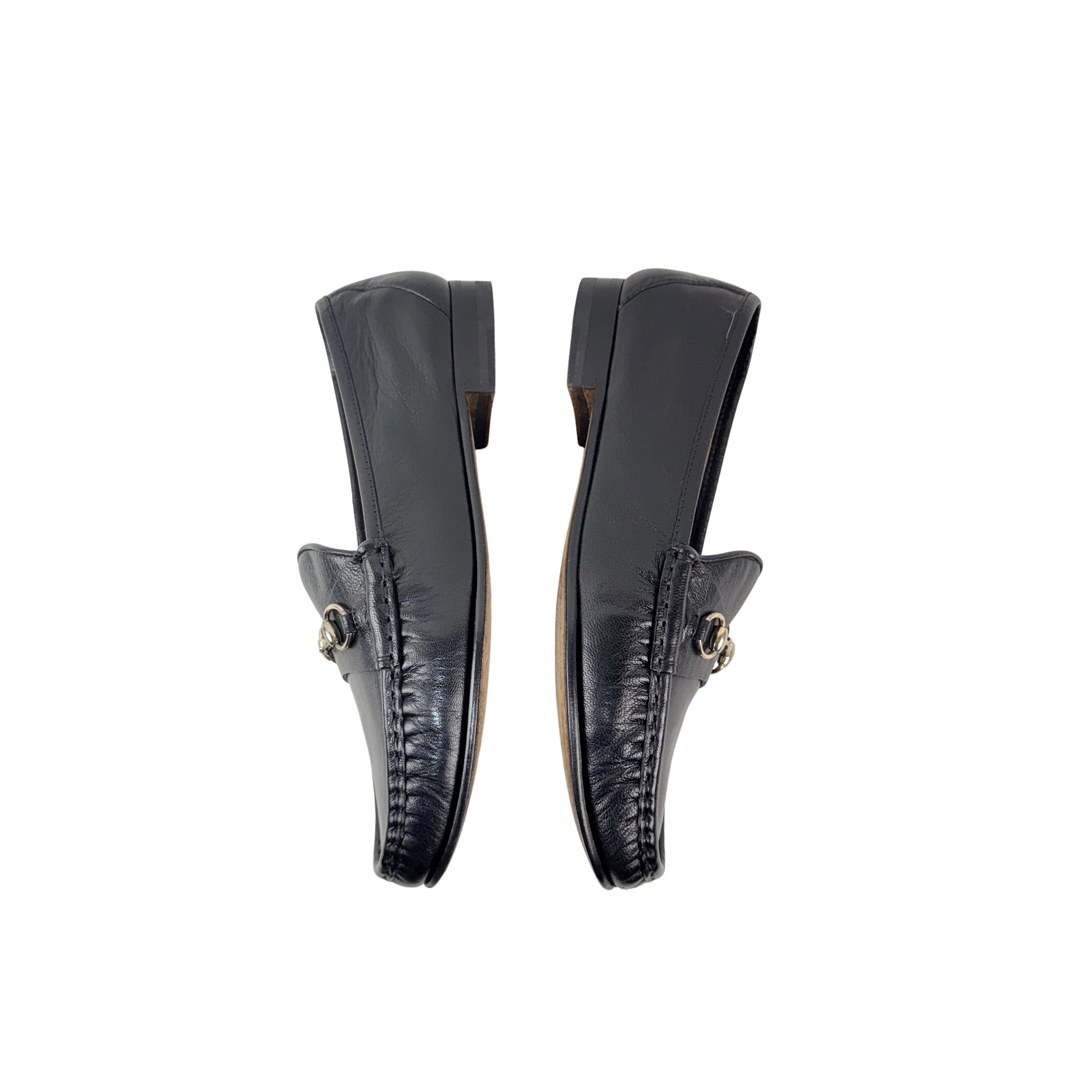 GUCCI Betis1953 Black Leather Horsebit Brixton Loafers/Moccasins Jordaan(Size 41)