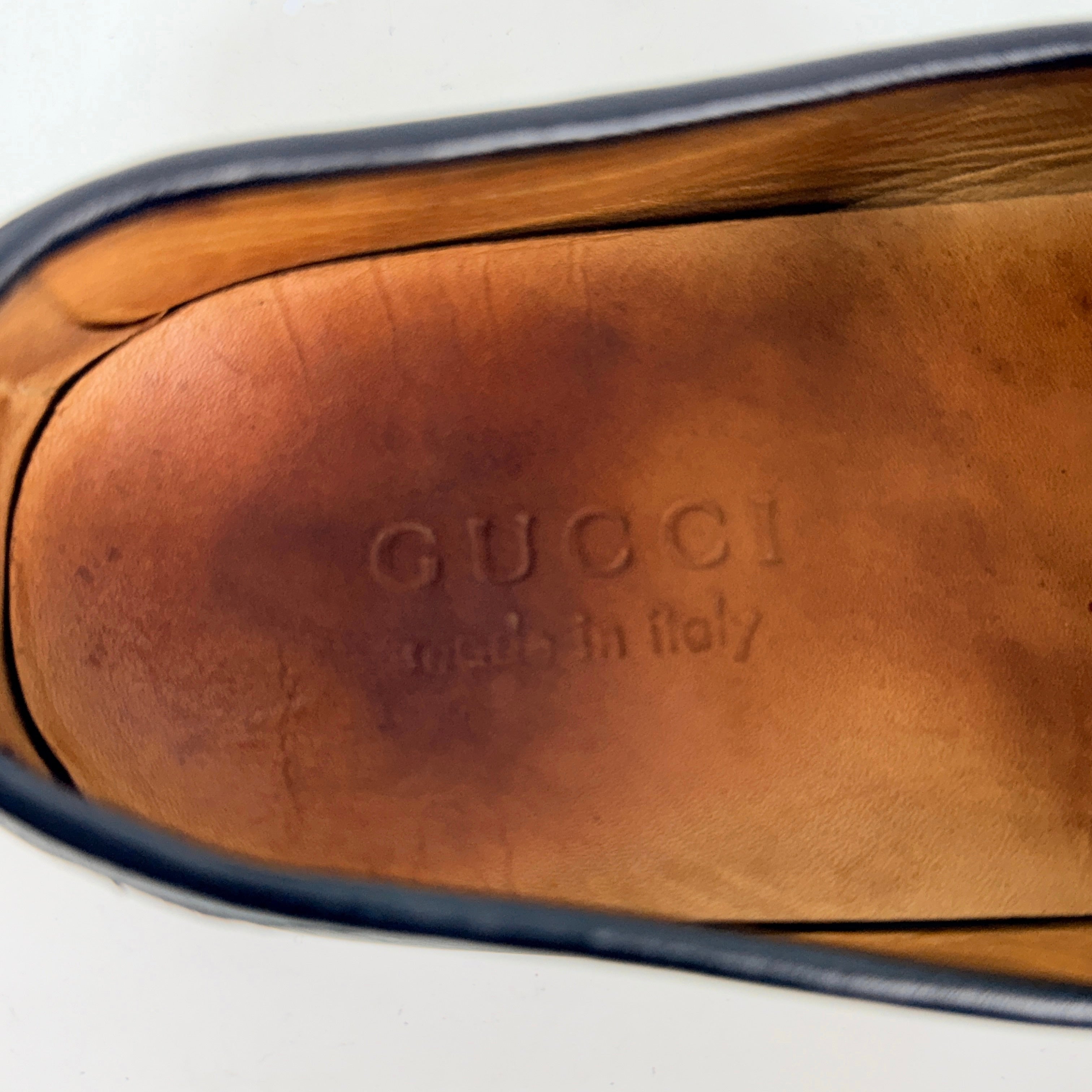 GUCCI GG Embossed Leather Men's Loafers/Moccasins/Driving Shoes (Size 40)