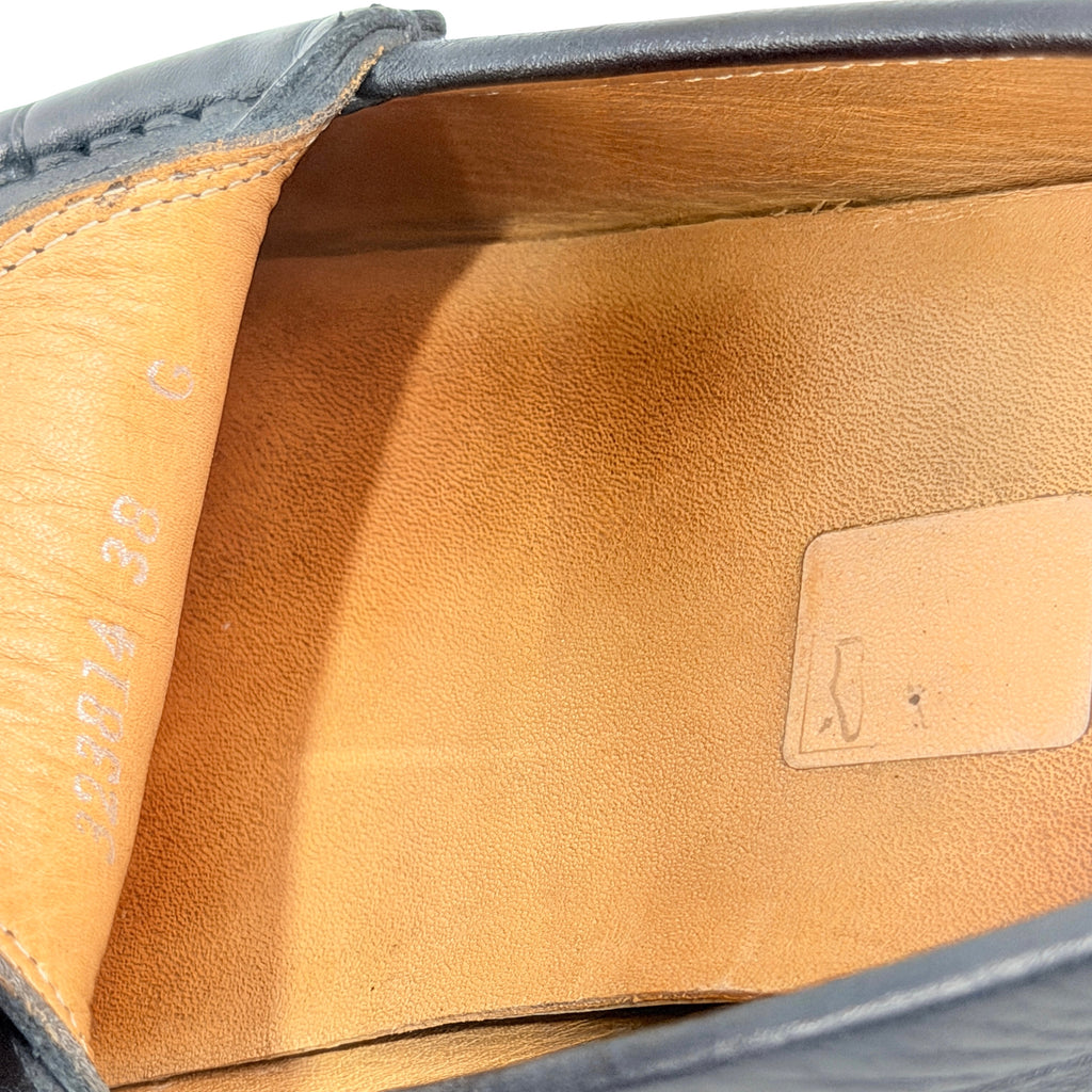 GUCCI Black Guccissima Leather Loafers/Moccasins (Size 38)