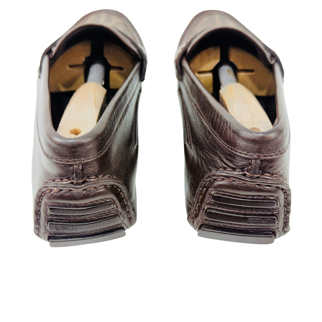 FENDI Zucca-FF Monogram Loafers/Moccasins/Drving (Size 42)