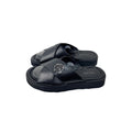 ROBERTO CAVALLI Men’s Black Snakeskin Leather Slippers/sandals/Slides (Size 42)