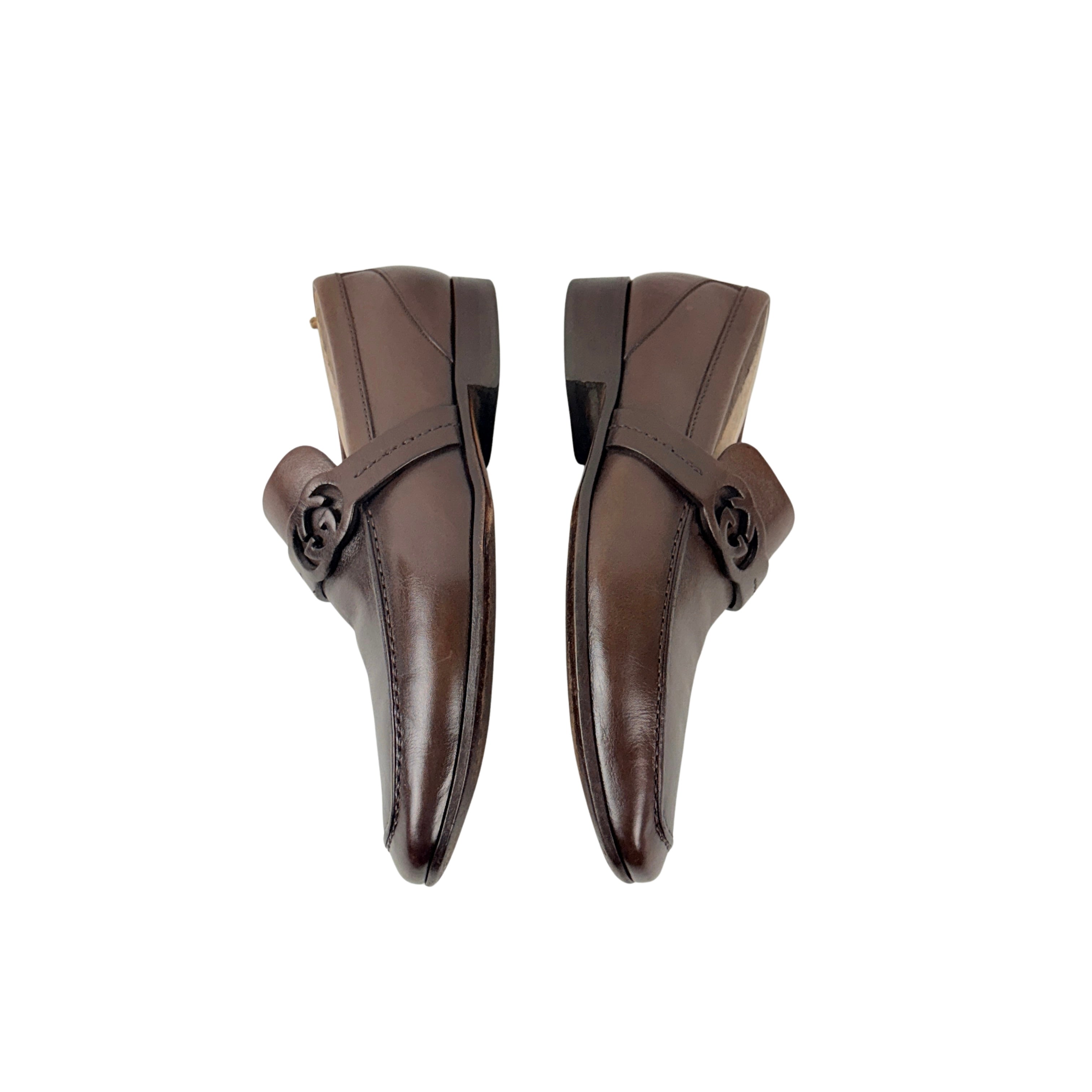 GUCCI Brown GG Loafers/Moccasins (Size 39)