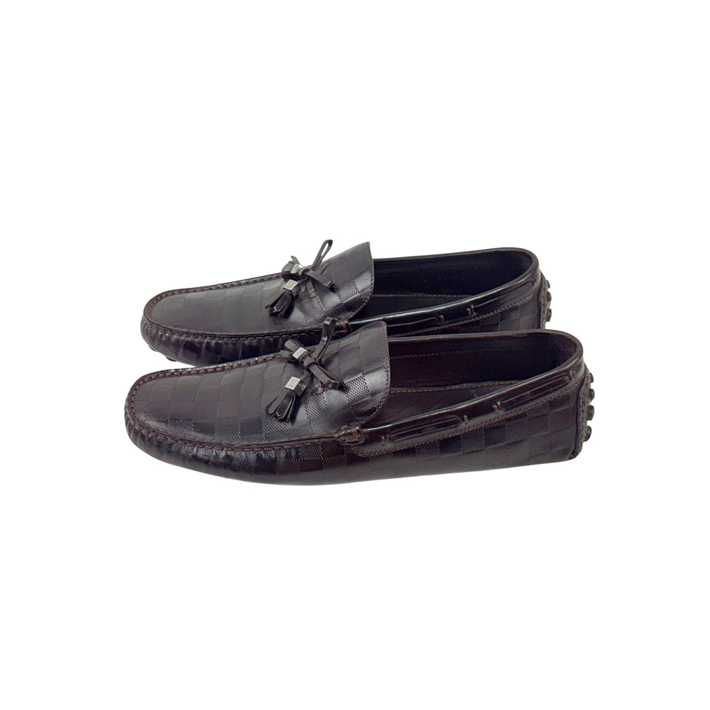 LOUIS VUITTON Tassel Driving/Loafers/Moccasins Signature Brown Damier (Size 45)