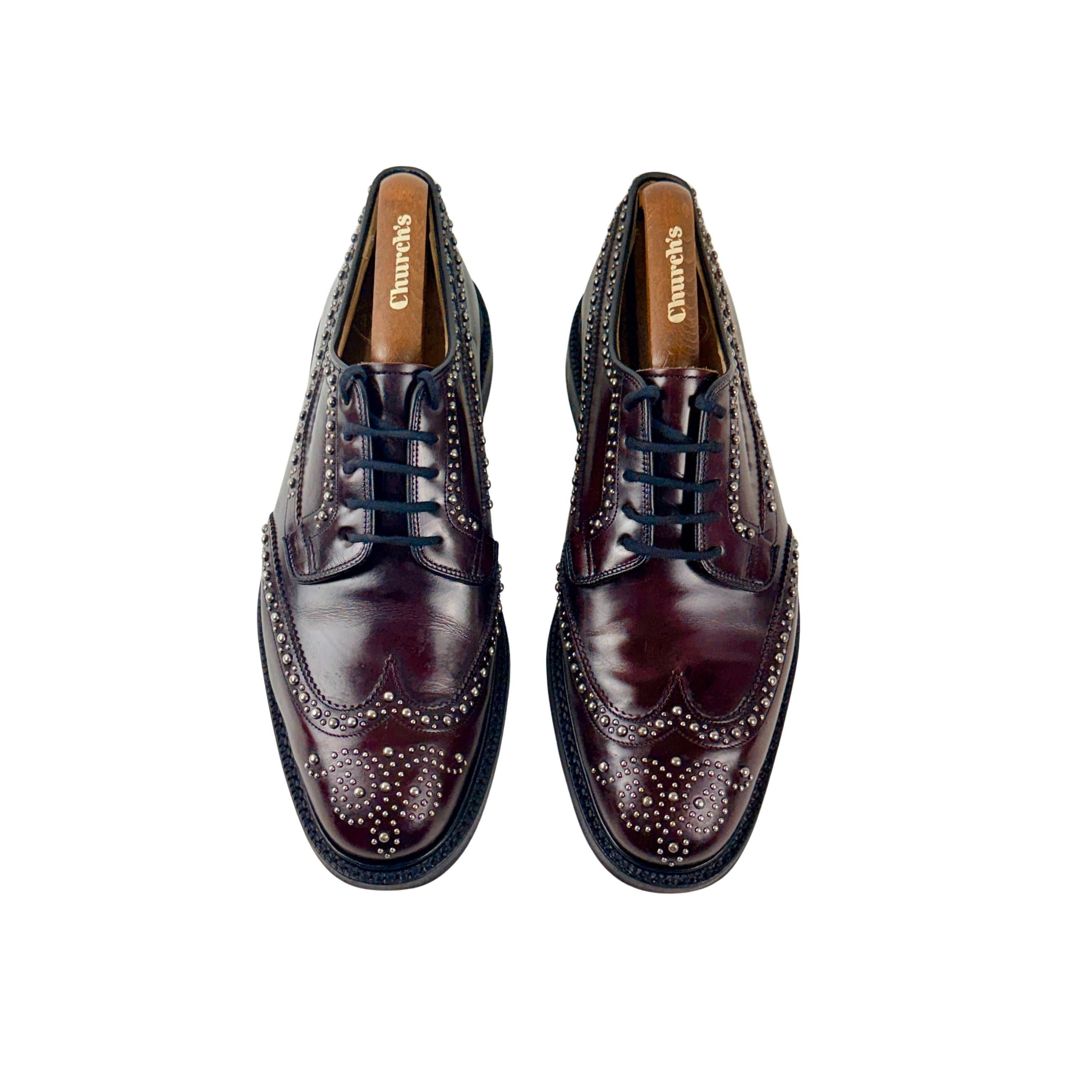 CHURCH’S Leather Lace-Up Studded Burgundy Colour Derby/Oxford (Size 41.5)