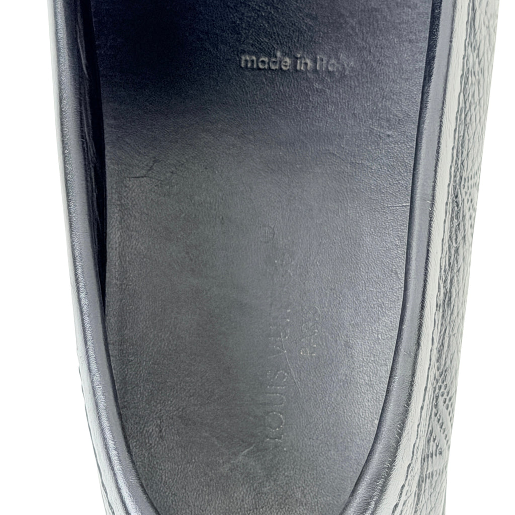 LOUIS VUITTON Hockenheim Laser-Perforated Monogram Black Loafers/Moccasins (Size 43.5)