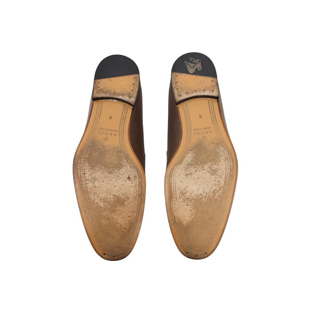 GUCCI Authentic Men's Brown Jordaan 100th Anniversary Horsebit Loafers/ Moccasins (Size 42)