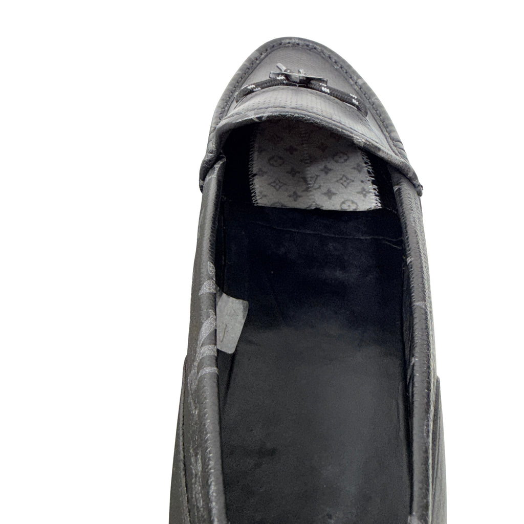 LOUIS VUITTON LV Racer Moccasins/Loafers (Size 45) crafted from supple, perforated calf leather with coordinating Monogram-canvas