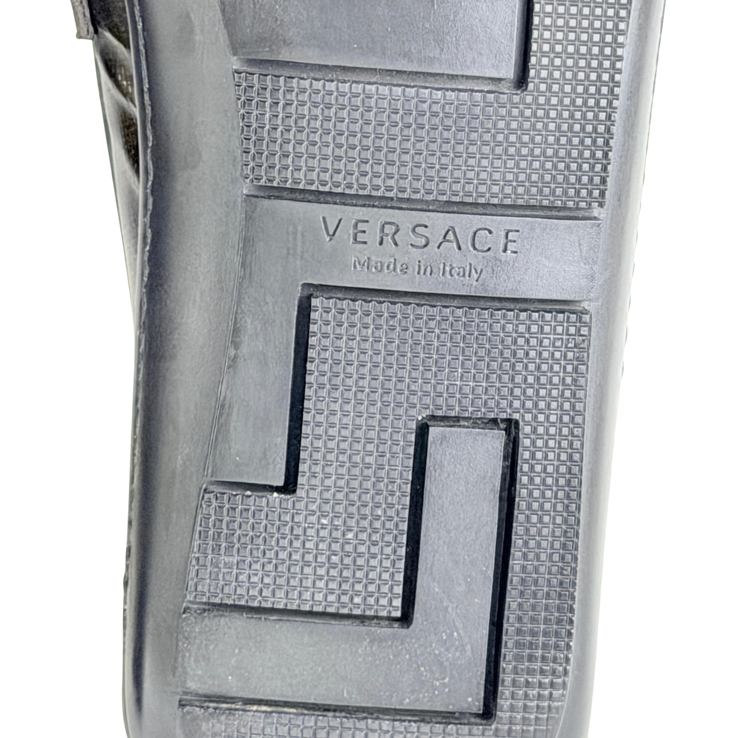 VERSACE Patent Leather Camouflage Leopard Inspired Print Leather Loafers/Moccasins (Size 42)