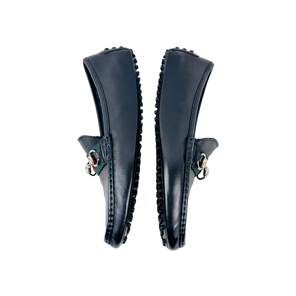 GUCCI Black Web Horsebit Loafers/Moccasins/Driving (Size 40)