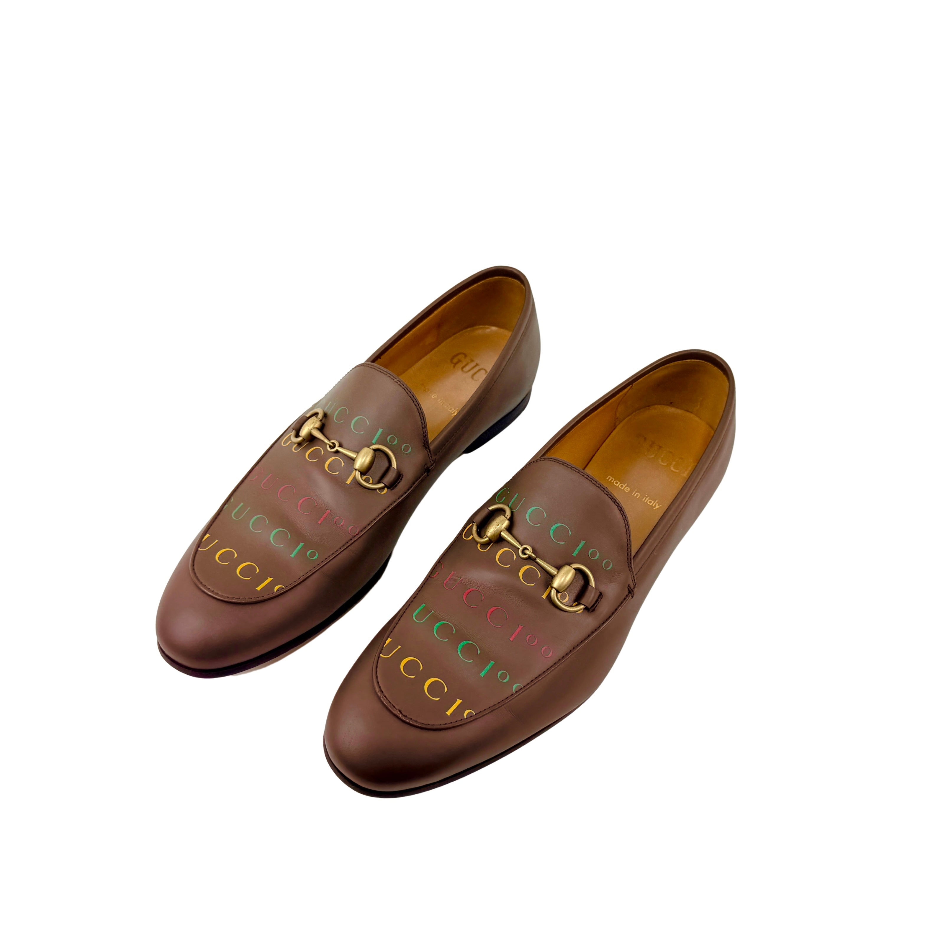 GUCCI Authentic Men's Brown Jordaan 100th Anniversary Horsebit Loafers/ Moccasins (Size 42)