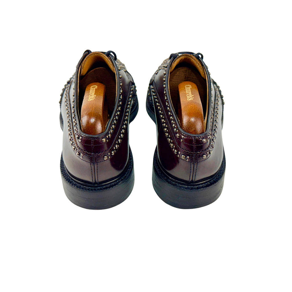 CHURCH’S Leather Lace-Up Studded Burgundy Colour Derby/Oxford (Size 41.5)