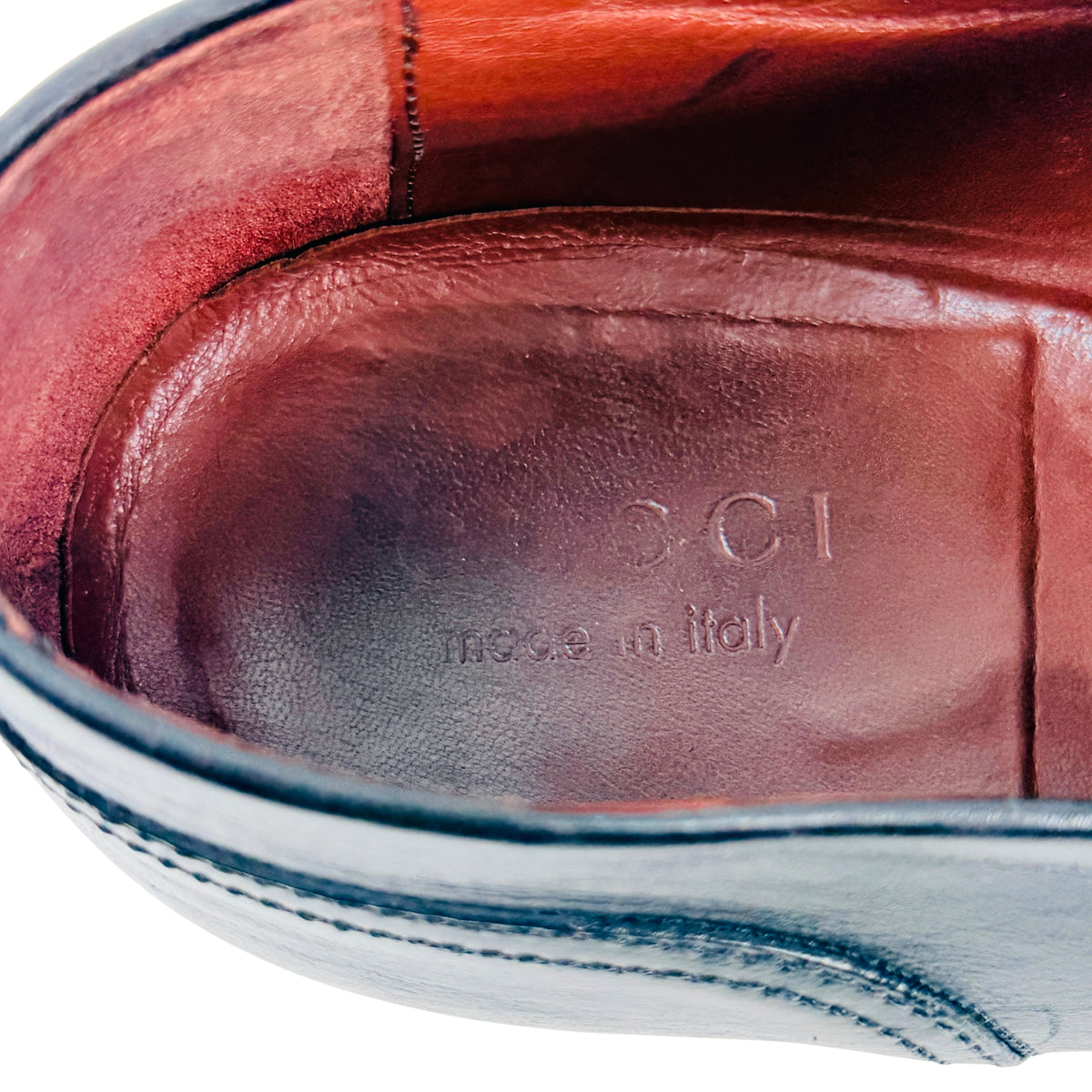 GUCCI Black Calf Leather Bar Buckle Loafers/Moccasins (Size 45.5)