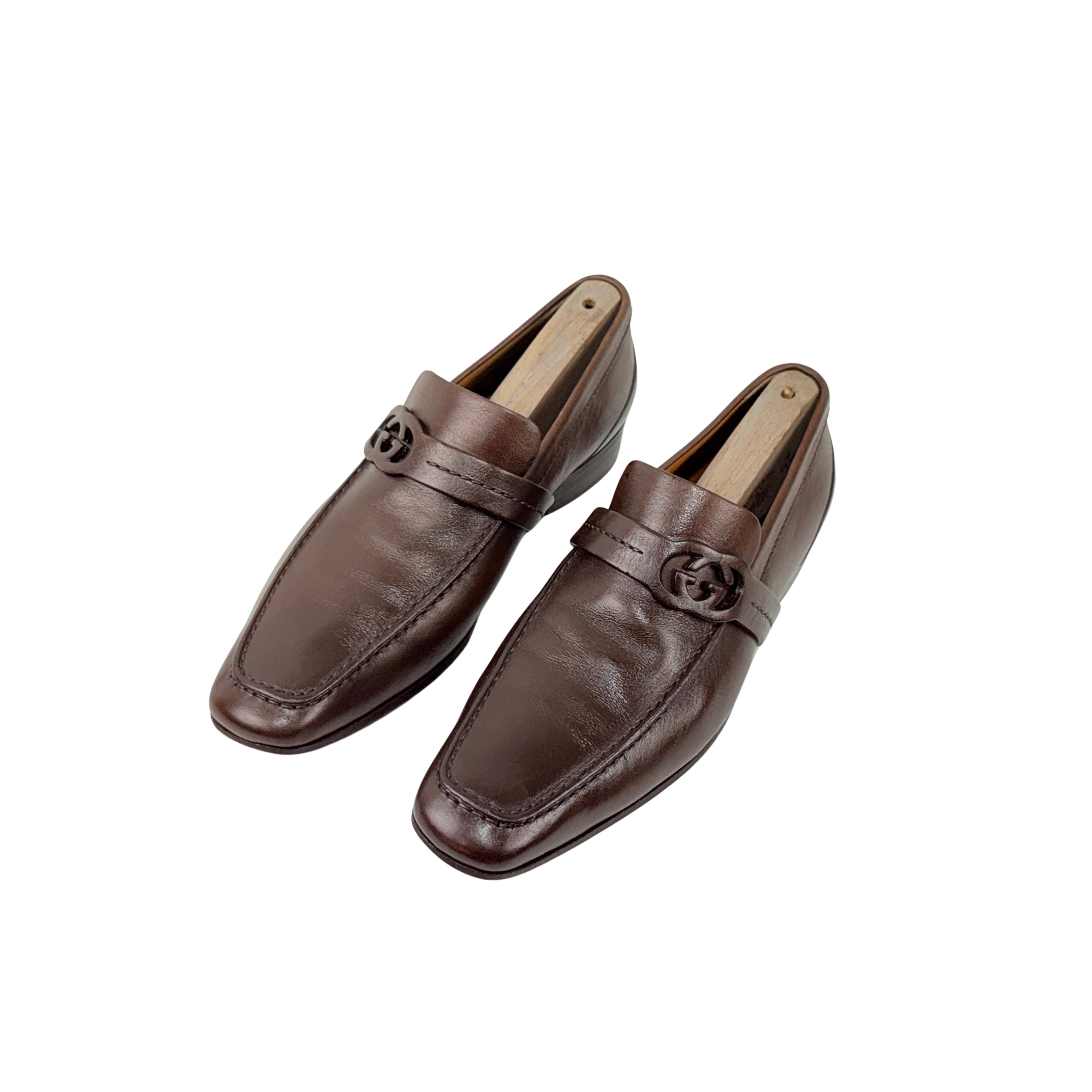 GUCCI Brown GG Loafers/Moccasins (Size 39)