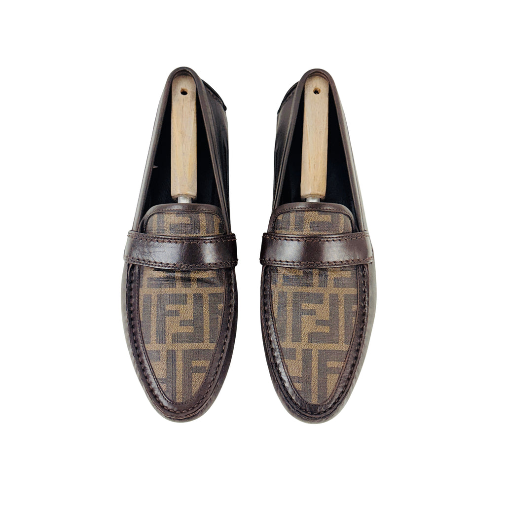 FENDI Zucca-FF Monogram Loafers/Moccasins/Drving (Size 42)