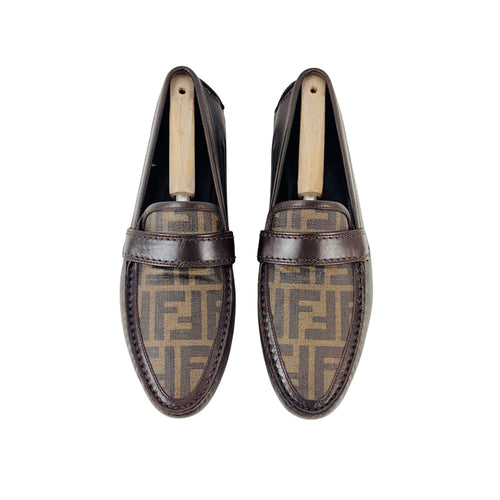 FENDI Zucca-FF Monogram Loafers/Moccasins/Drving (Size 42)
