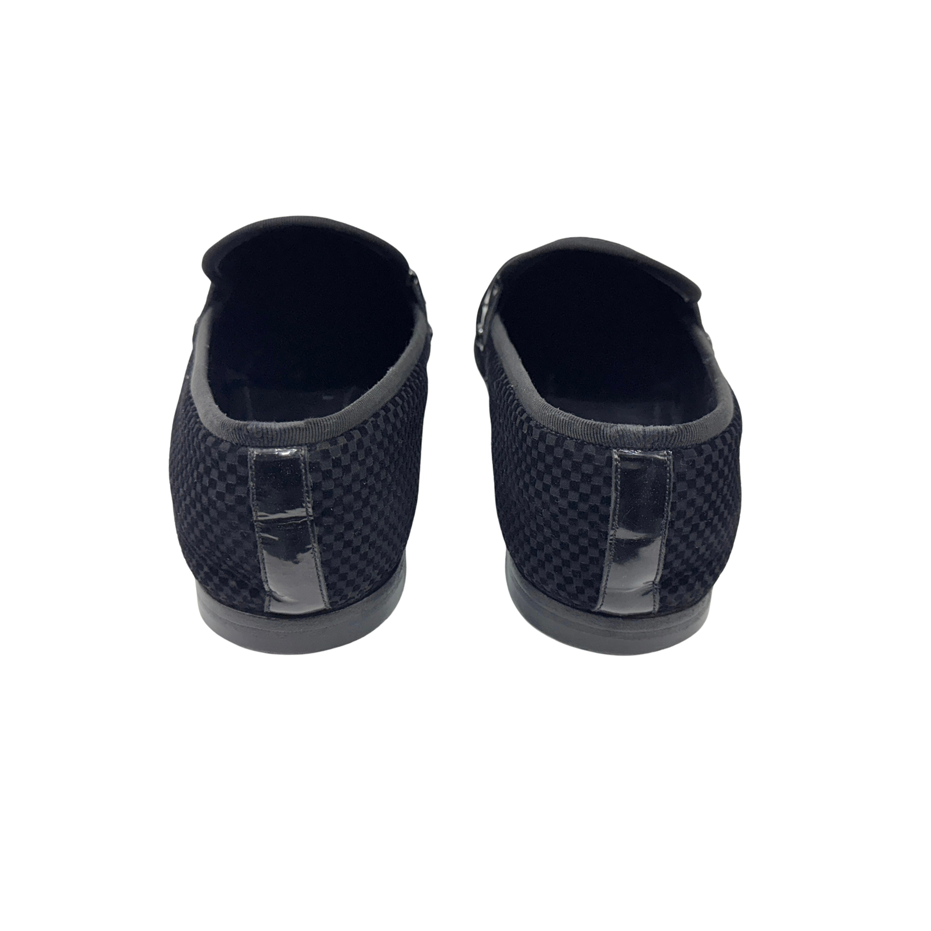 LOUIS VUITTON Petit Damier Ebene Suede Monte Carlo Loafers/Moccasins (Size 43)