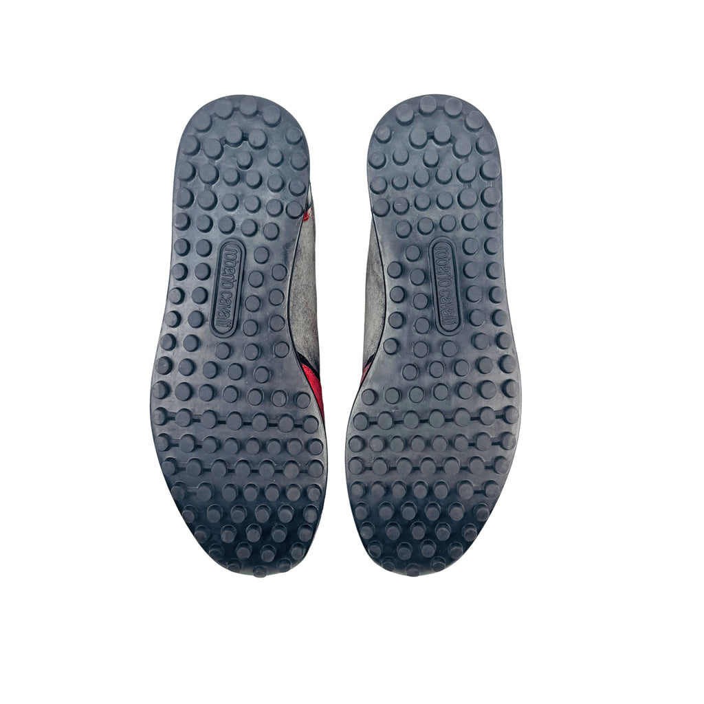 ROBERTO CAVALLI Low-Top Runner Grey Suede Leather Sneakers/Trainers/Lace-Up (Size 41.5)