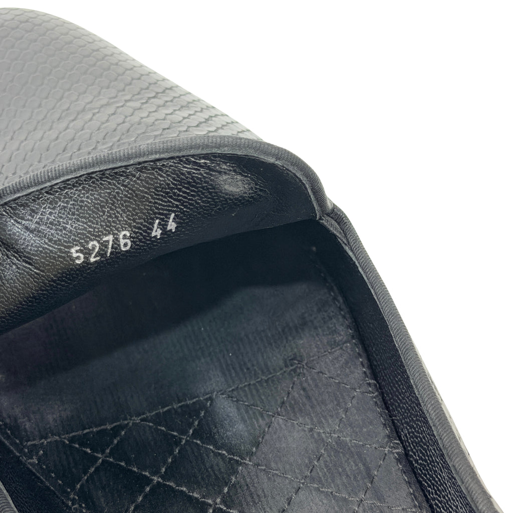 ROBERTO CAVALLI Men's Black Embossed Snakeskin Leather Loafers/Moccasins (Size 44)