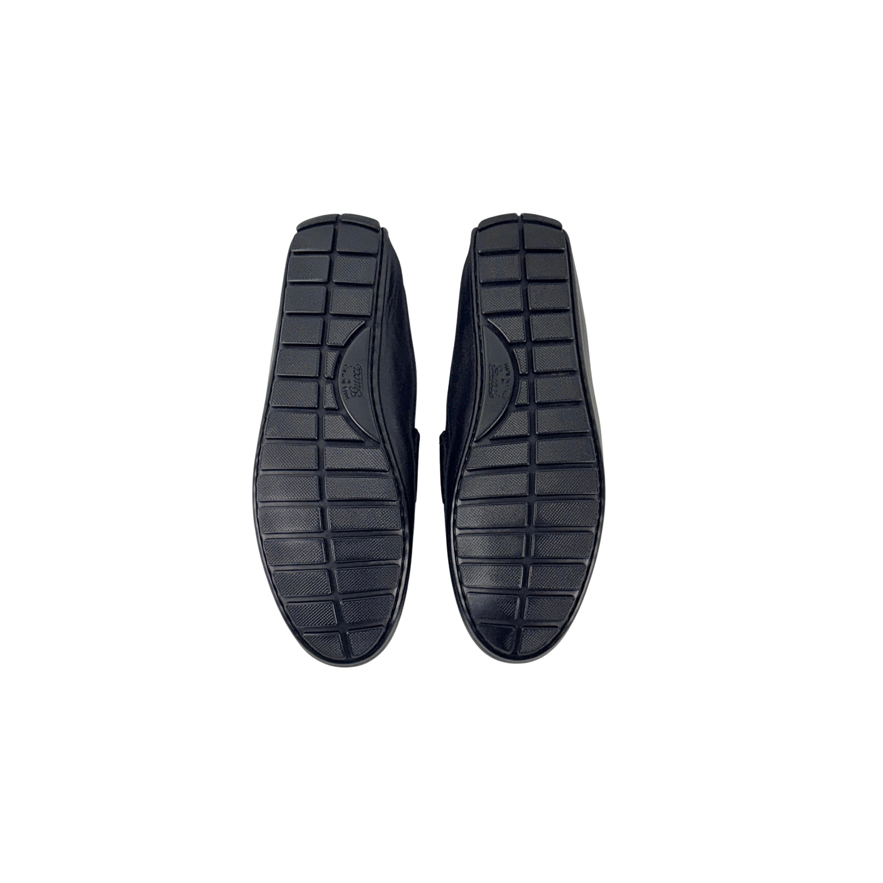 GUCCI Black Guccissima Leather Loafers/Moccasins (Size 38)