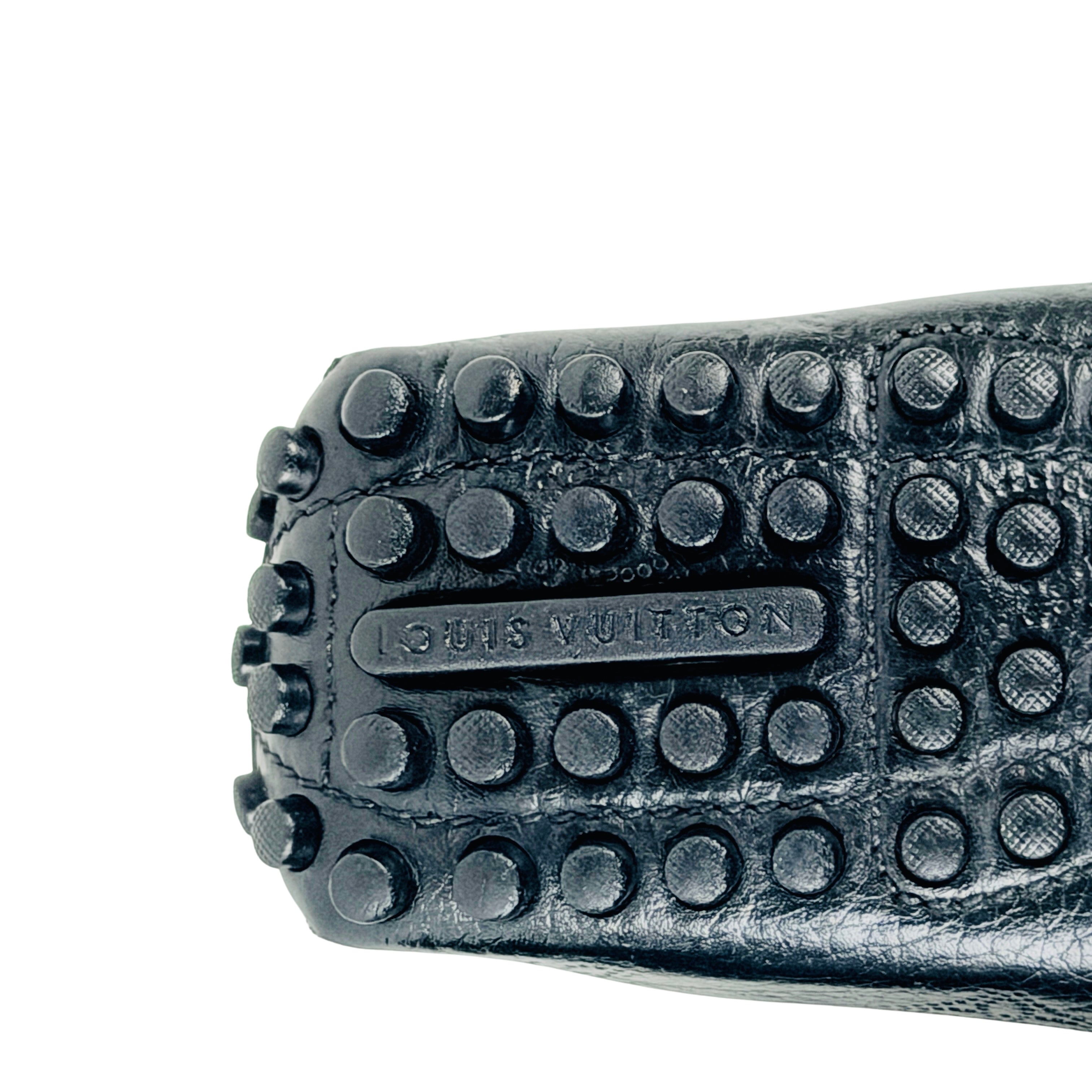 LOUIS VUITTON Hockenheim Laser-Perforated Monogram Black Loafers/Moccasins (Size 43.5)