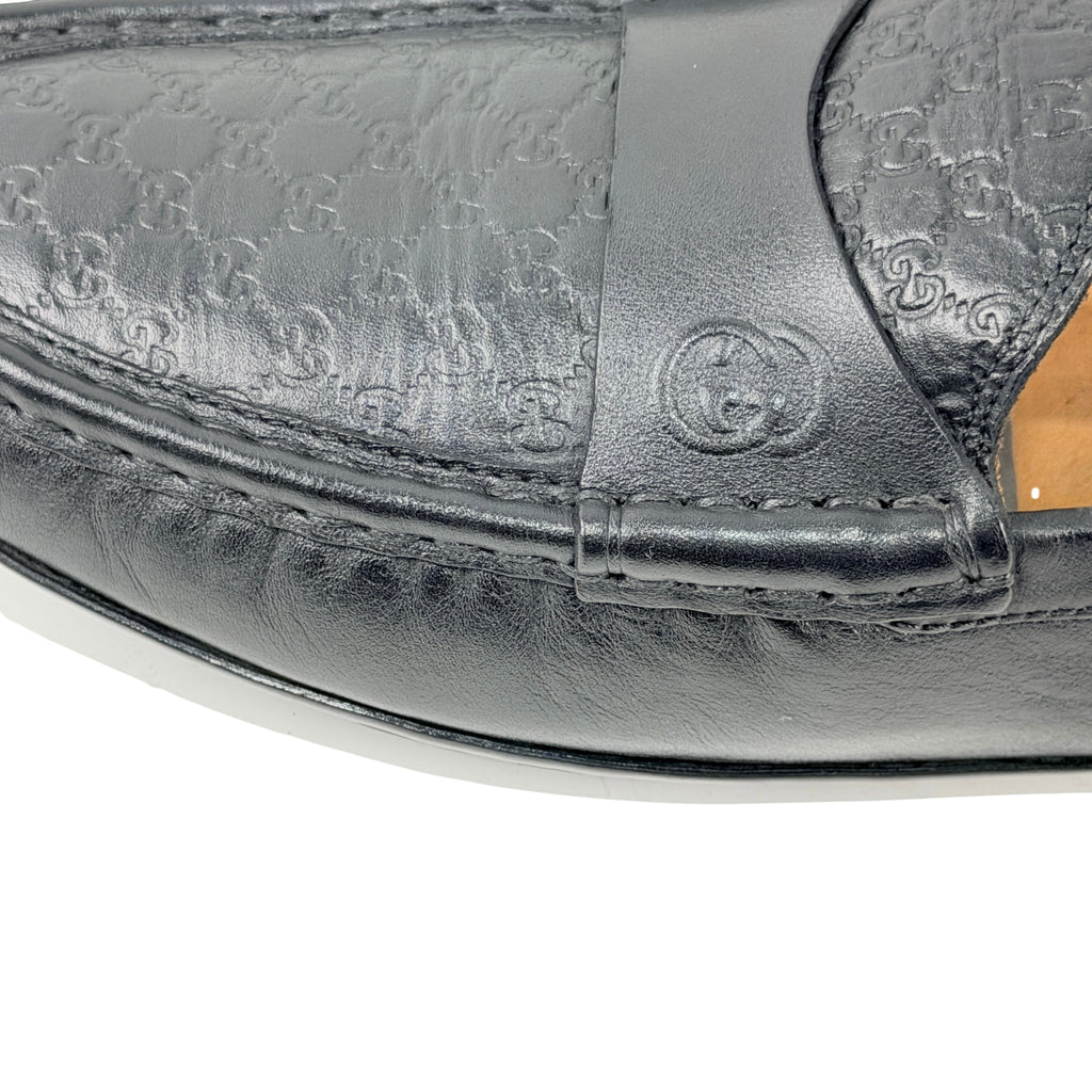 GUCCI Black Guccissima Leather Loafers/Moccasins (Size 38)