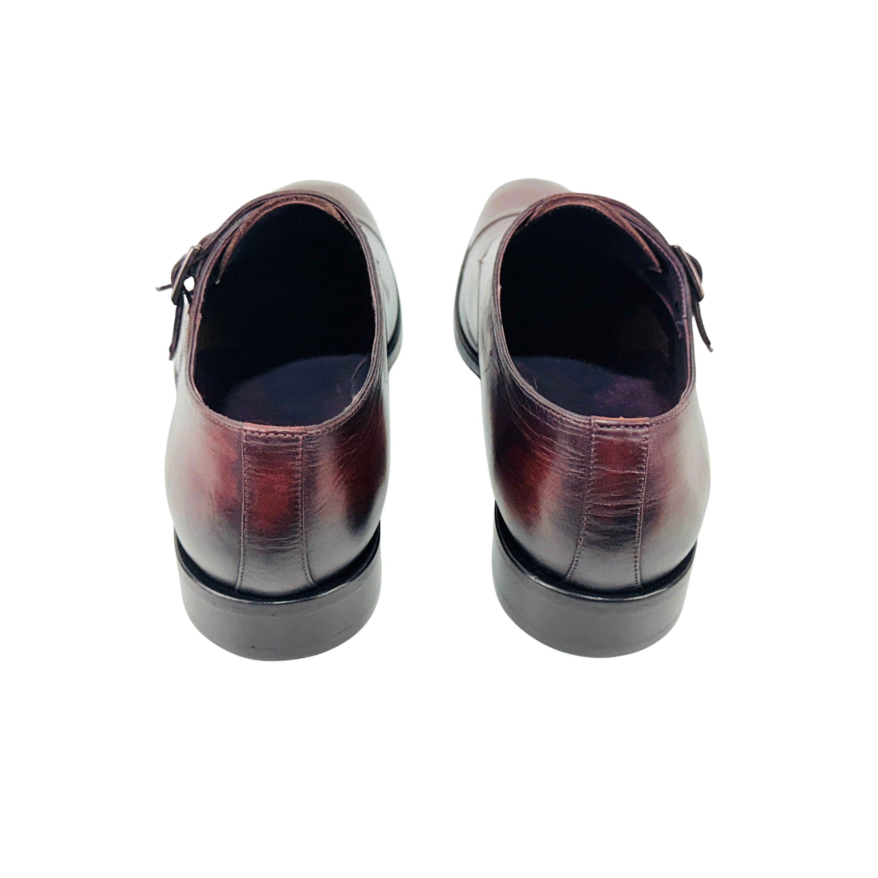 BERLUTI Double Monk Straps/Dress/Slip-On Burgundy Colour (Size 42)