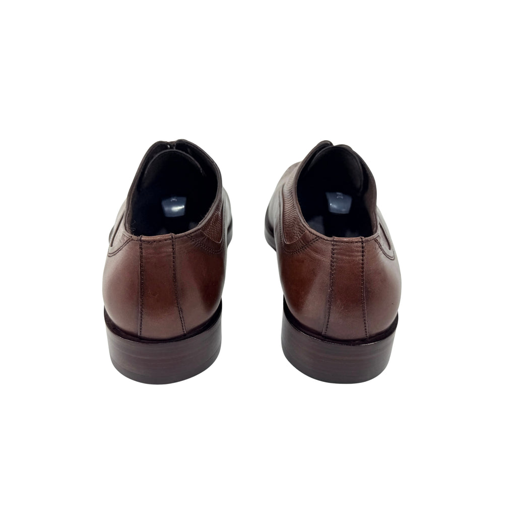 BALMAIN PARIS Men's Brown Leather On The Vamp(Lizard or Snakeskin) Derby/Oxfords/Lace-up (Size 41)