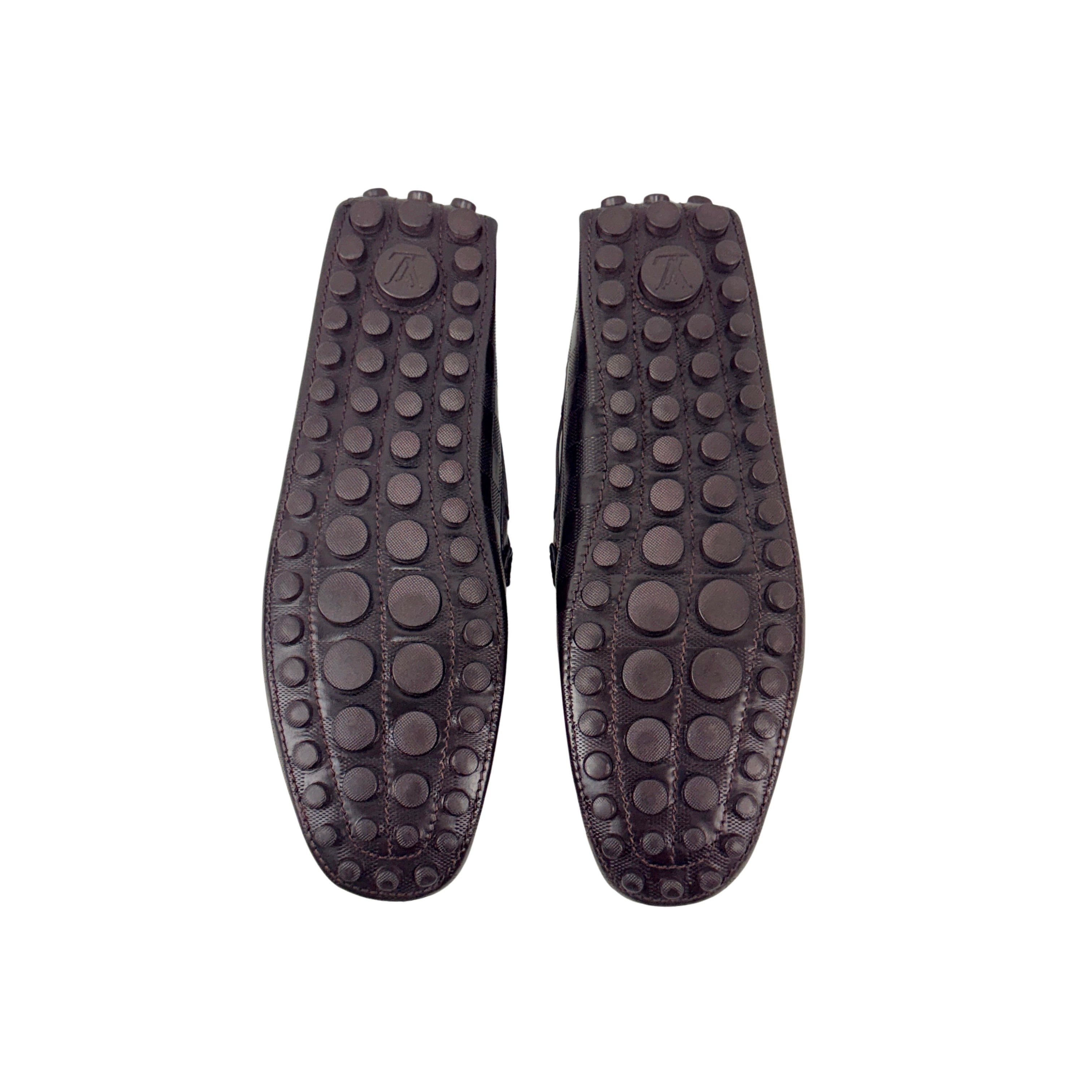 LOUIS VUITTON Tassel Driving/Loafers/Moccasins Signature Brown Damier (Size 45)