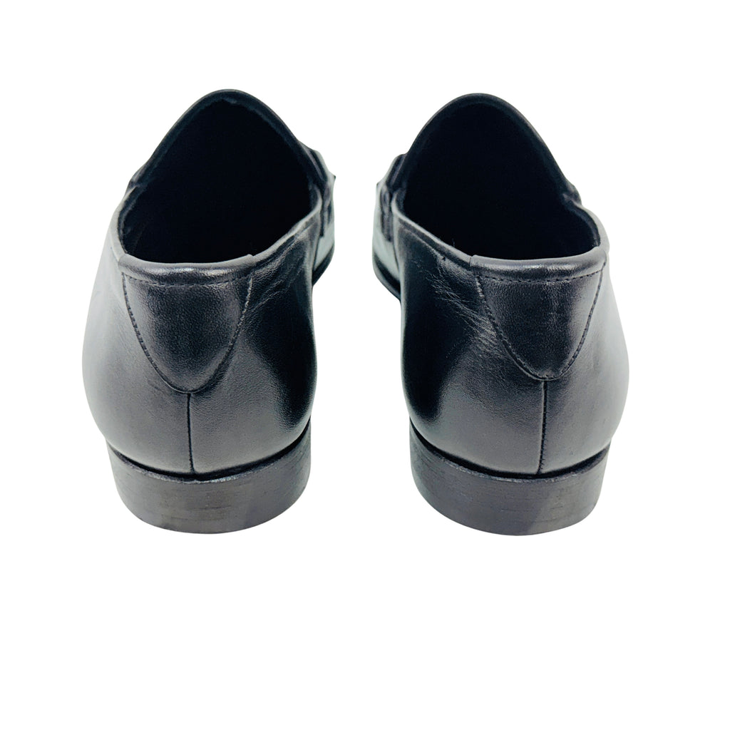 TOM FORD Tassel Loafers/Moccasins Crafted From Black Embossed Leather (Size 40)
