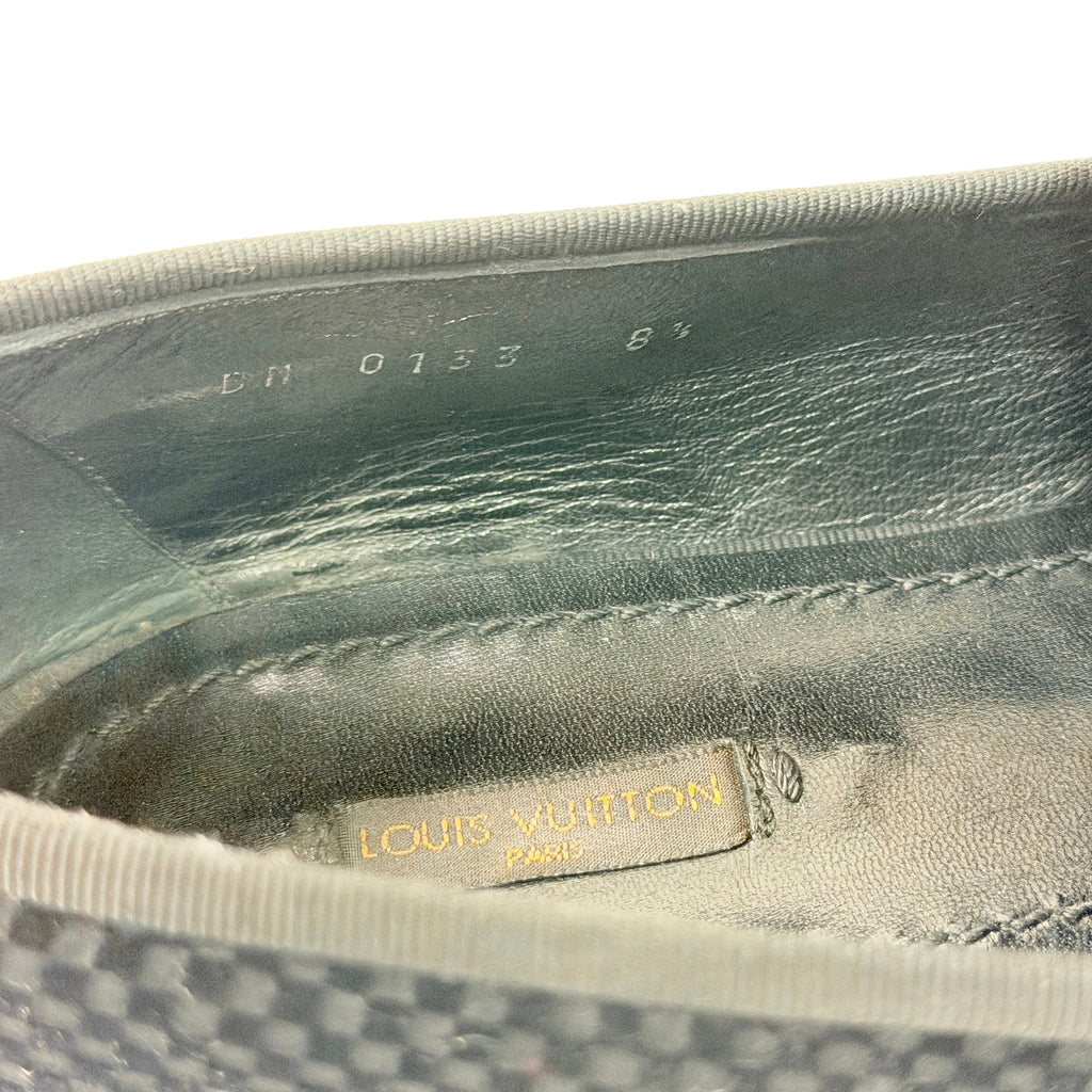 LOUIS VUITTON Petit Damier Ebene Suede Monte Carlo Loafers/Moccasins (Size 43)