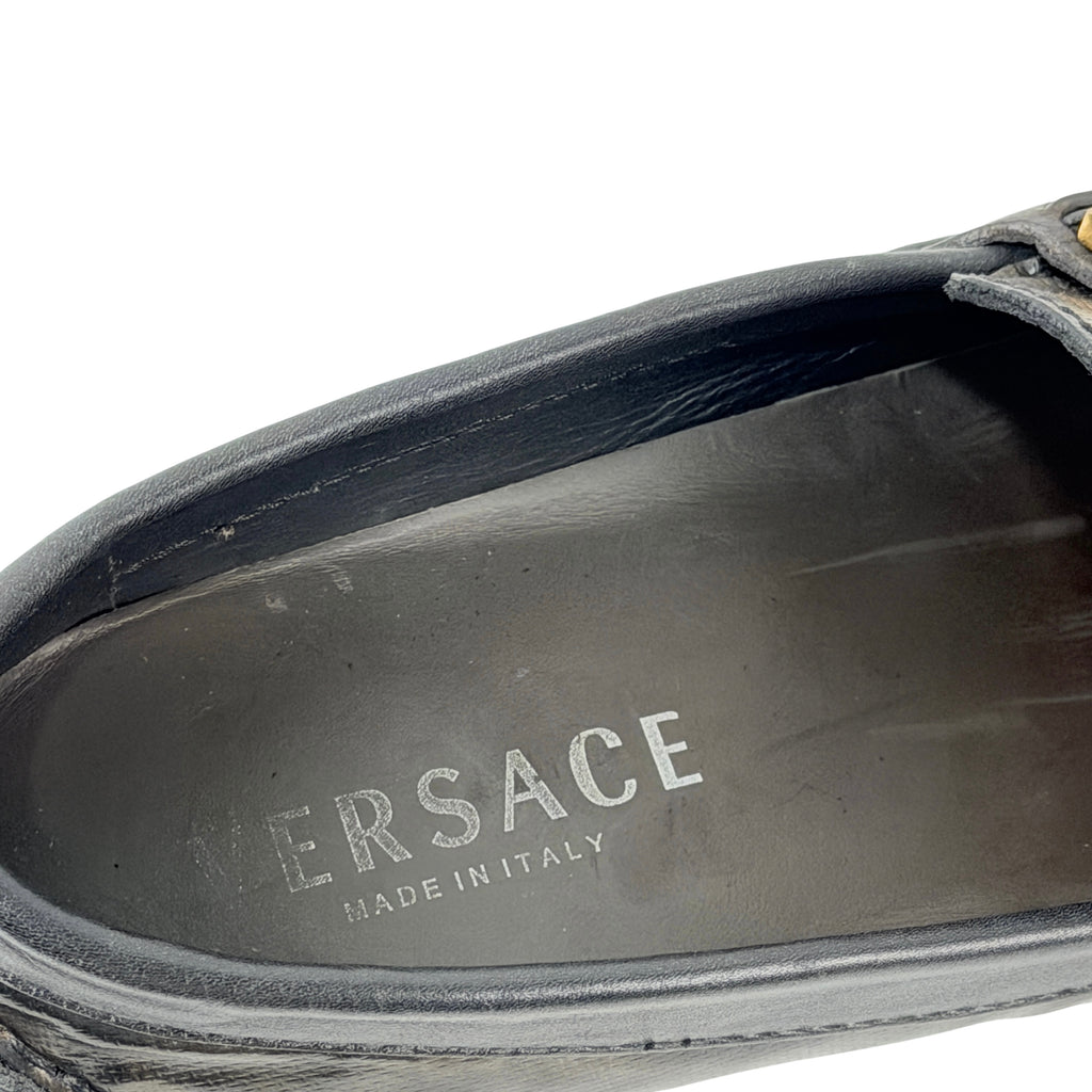 VERSACE Patent Leather Camouflage Leopard Inspired Print Leather Loafers/Moccasins (Size 42)