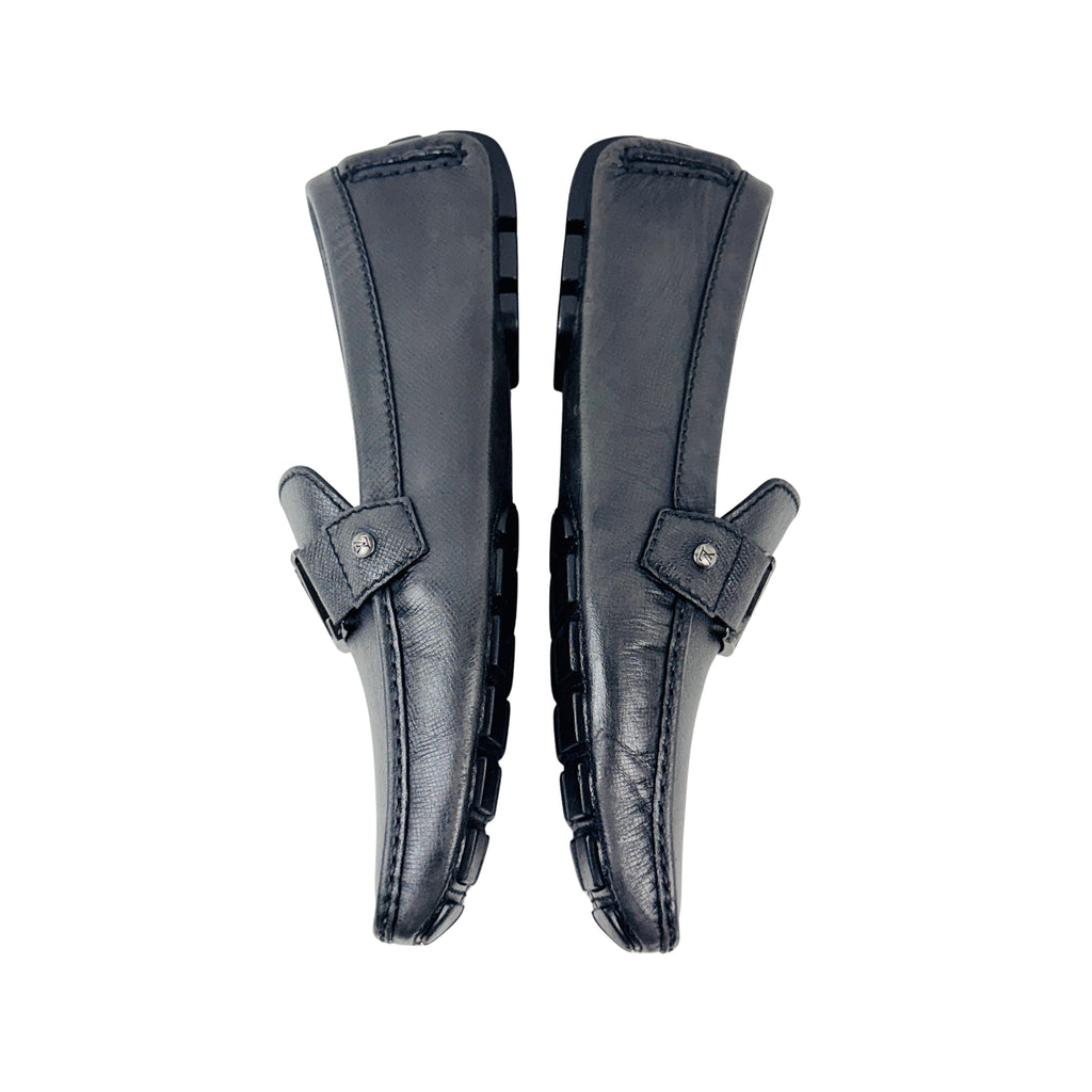 LOUIS VUITTON Monte Carlo Loafers/Moccasins/Driving Gray Taiga Leather (Size 45)