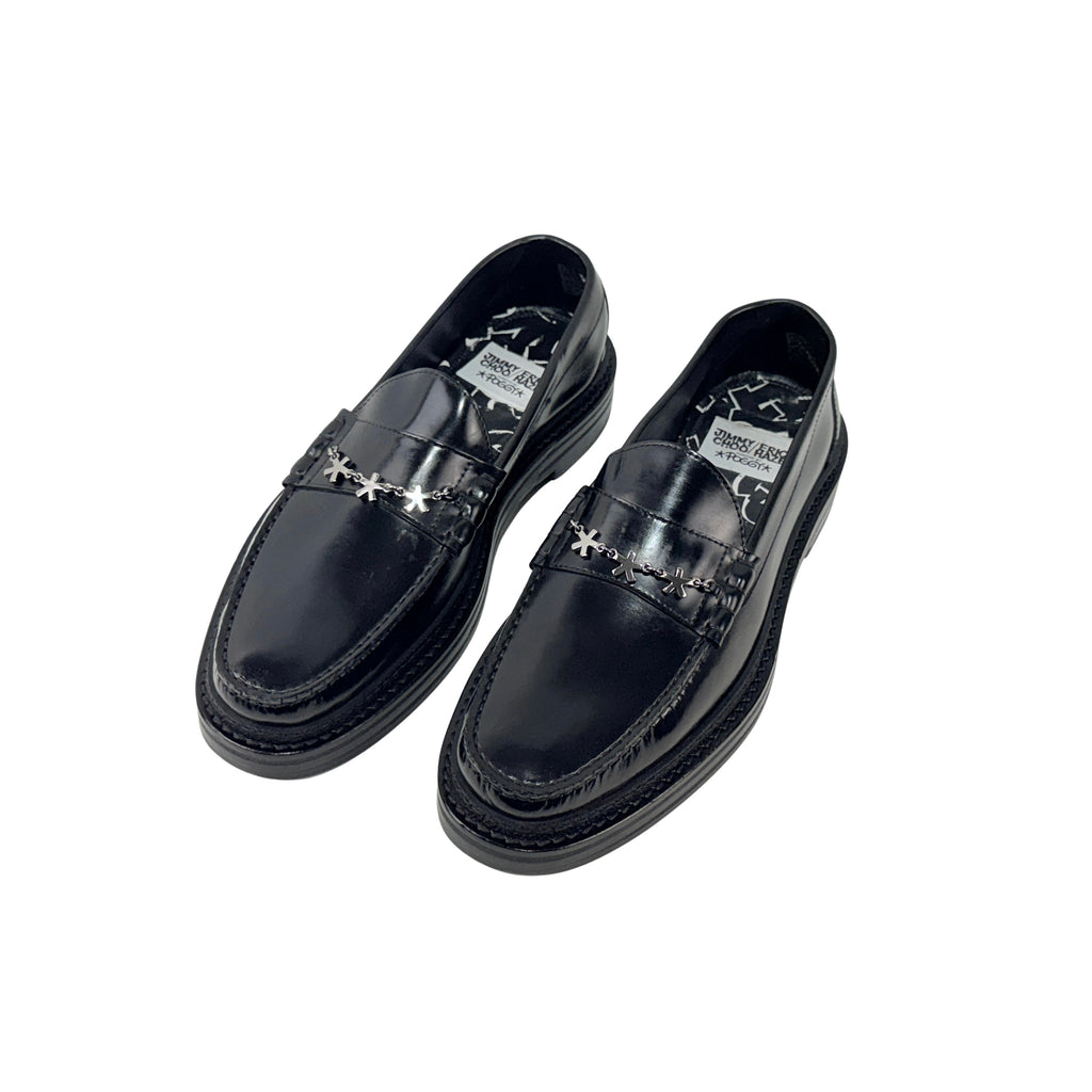 JIMMY CHOO X Eric Haze X Poggy Star Chain Ezra LoaferS/Moccasins Black (Size 44)