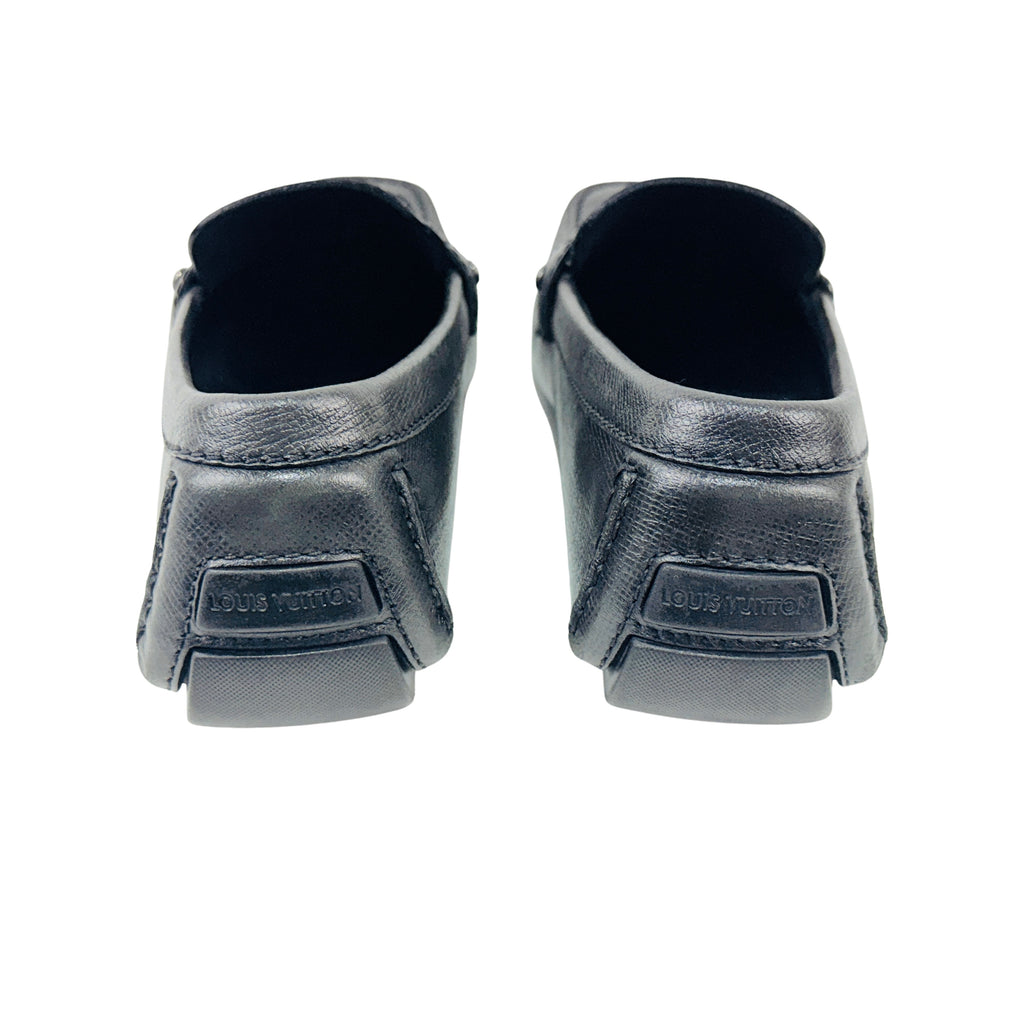 LOUIS VUITTON Monte Carlo Loafers/Moccasins/Driving Gray Taiga Leather (Size 45)