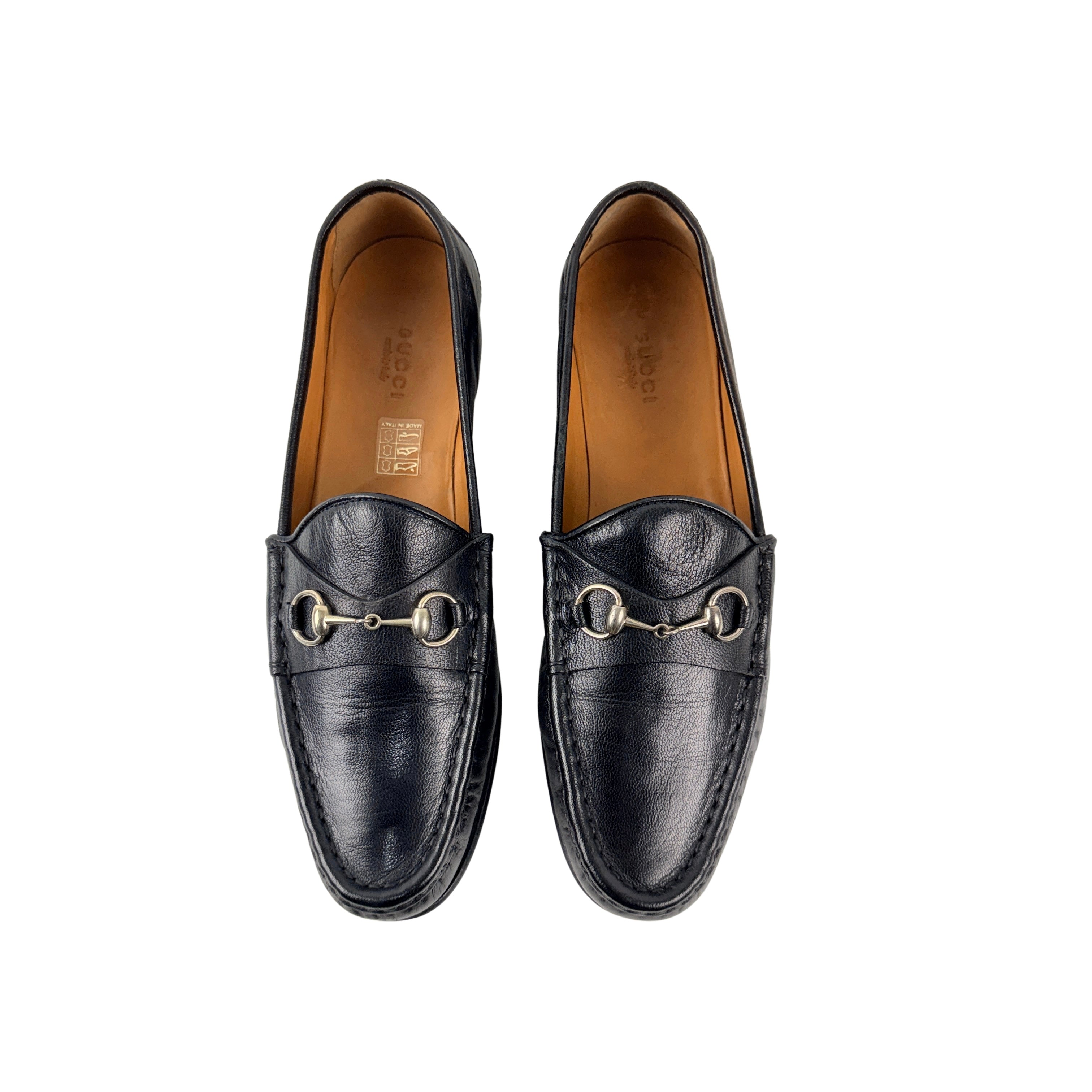 GUCCI Betis1953 Black Leather Horsebit Brixton Loafers/Moccasins Jordaan(Size 41)