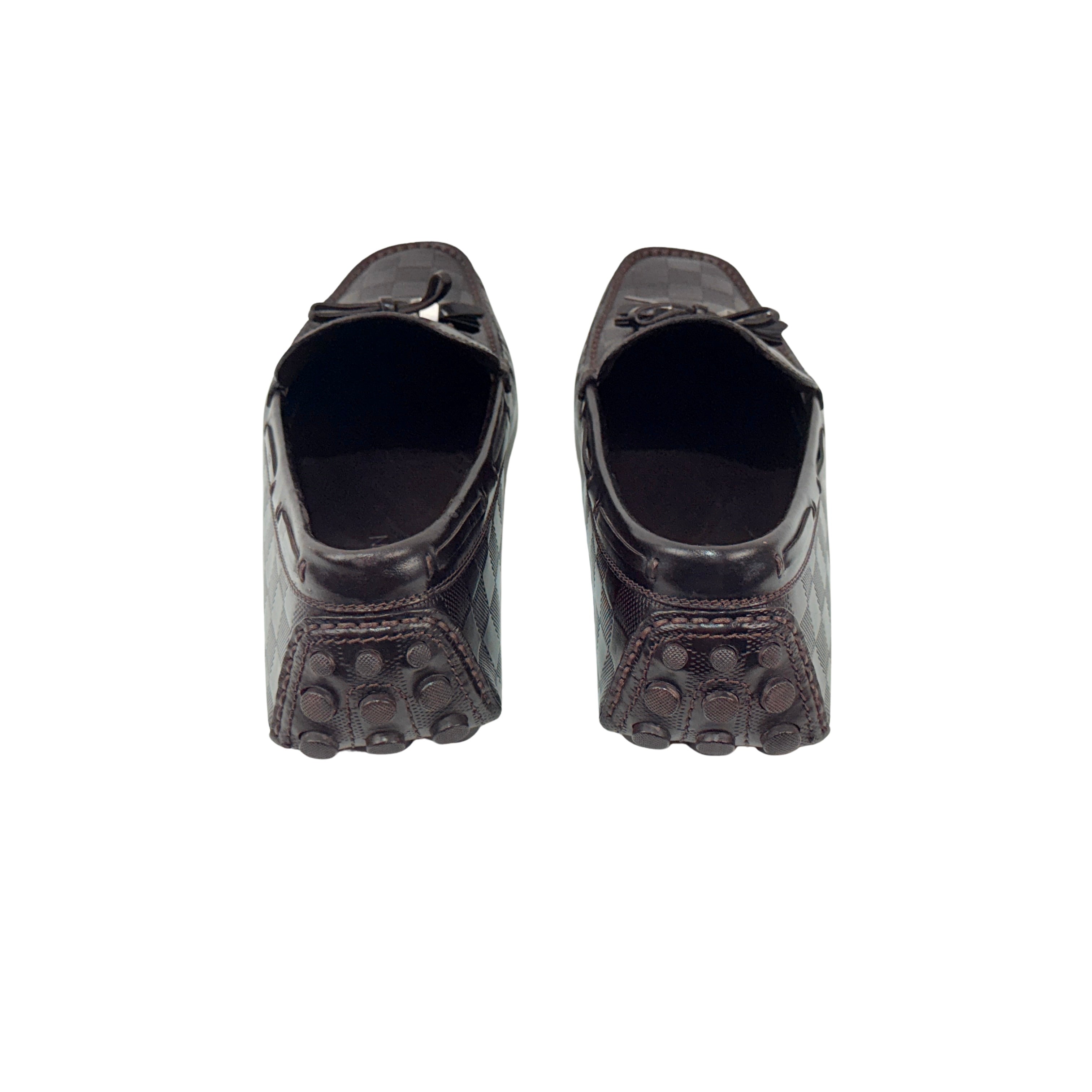 LOUIS VUITTON Tassel Driving/Loafers/Moccasins Signature Brown Damier (Size 45)