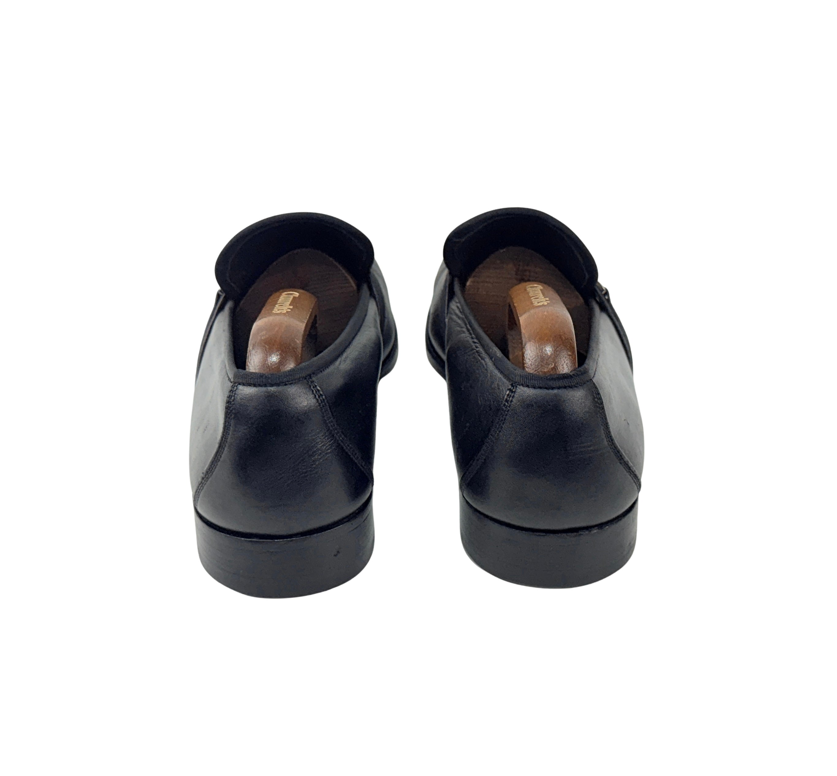 SALVATORE FERRAGAMO-Lavorazione Originale Fabric-Trimmed Leather Loafers/Moccasins (Size 44)
