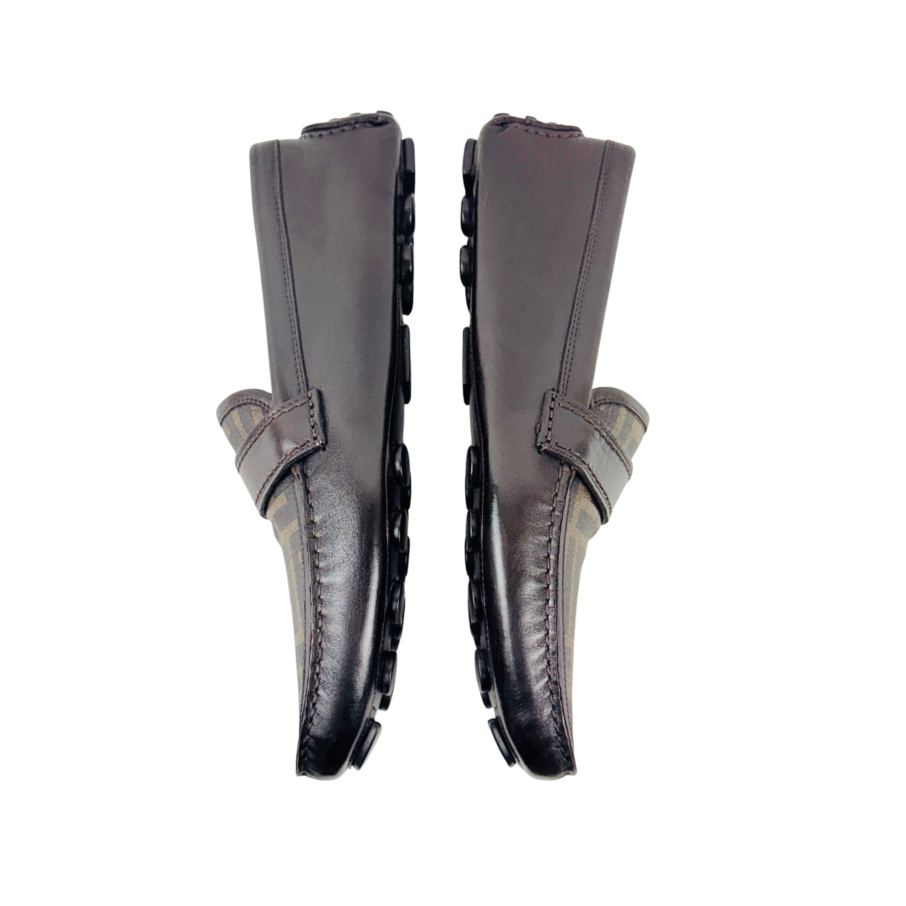 FENDI Zucca-FF Monogram Loafers/Moccasins/Drving (Size 42)