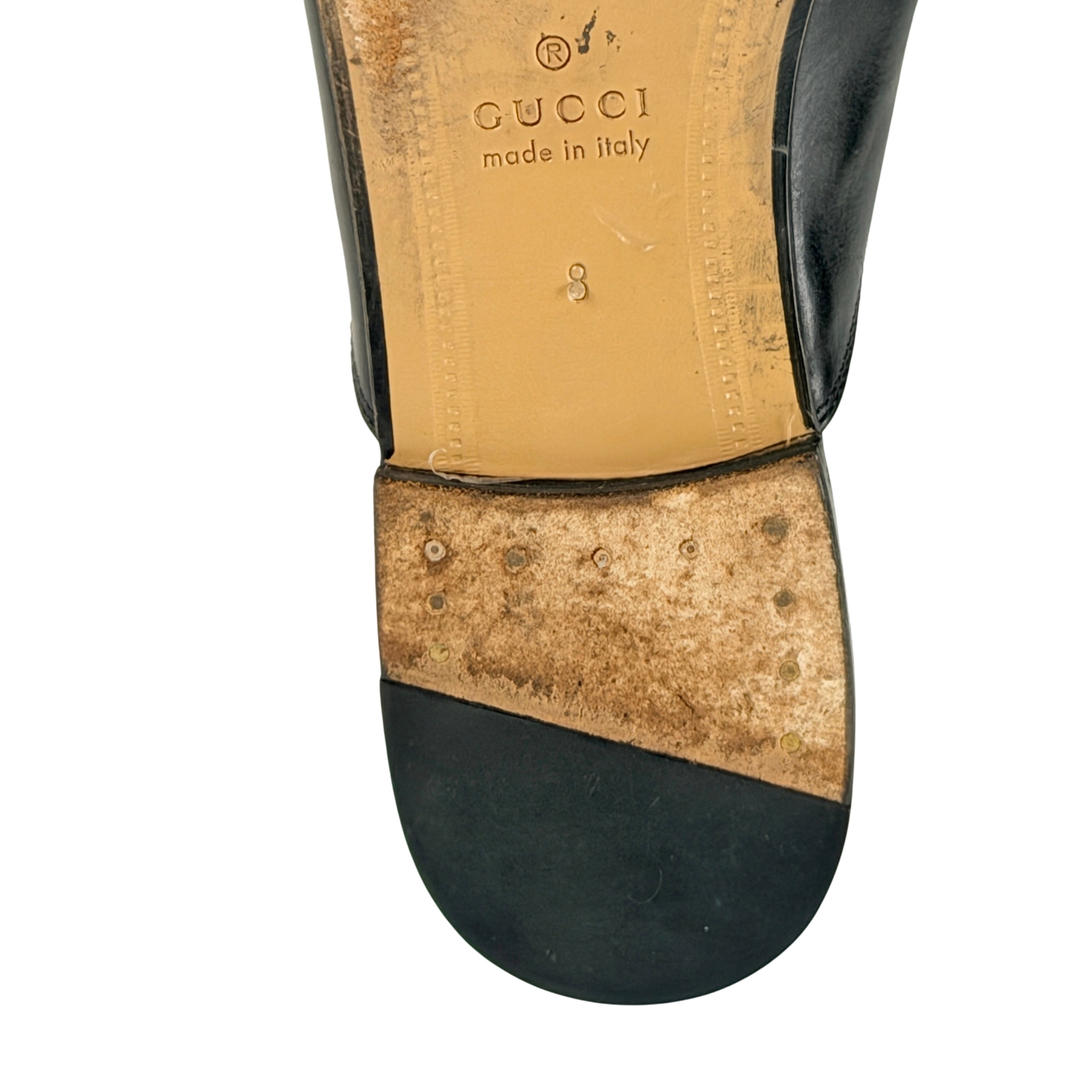 GUCCI Princetown Horsebit-detail Leather Mule/Slip-On (Size 42)